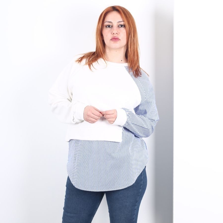 Modavega Garnili Kuşaklı Sweatshirt 2766