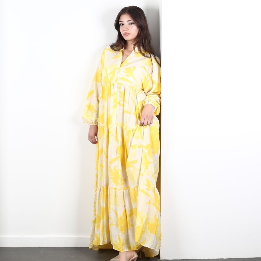 Modavega Hib Mango Desenli Elbise 8562