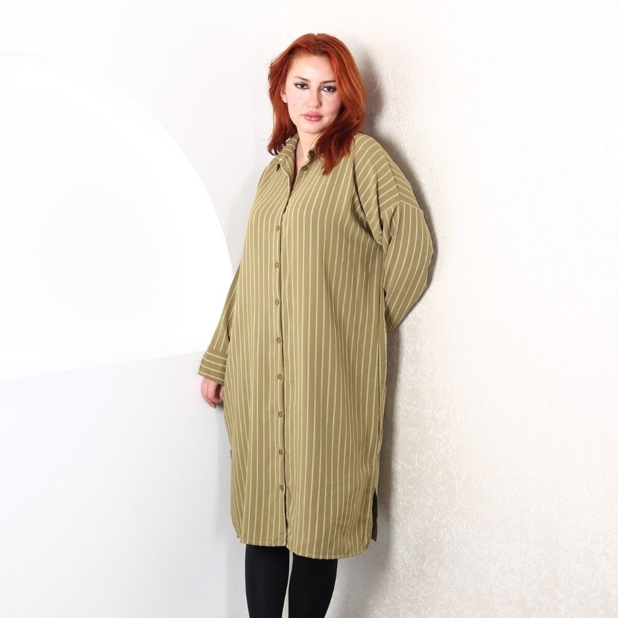 Modavega Lena Çizgili Linda Uzun Tunik 8460