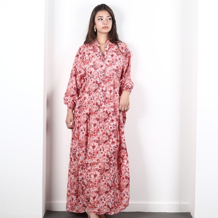 Modavega Hib Mango Desenli Elbise 8562