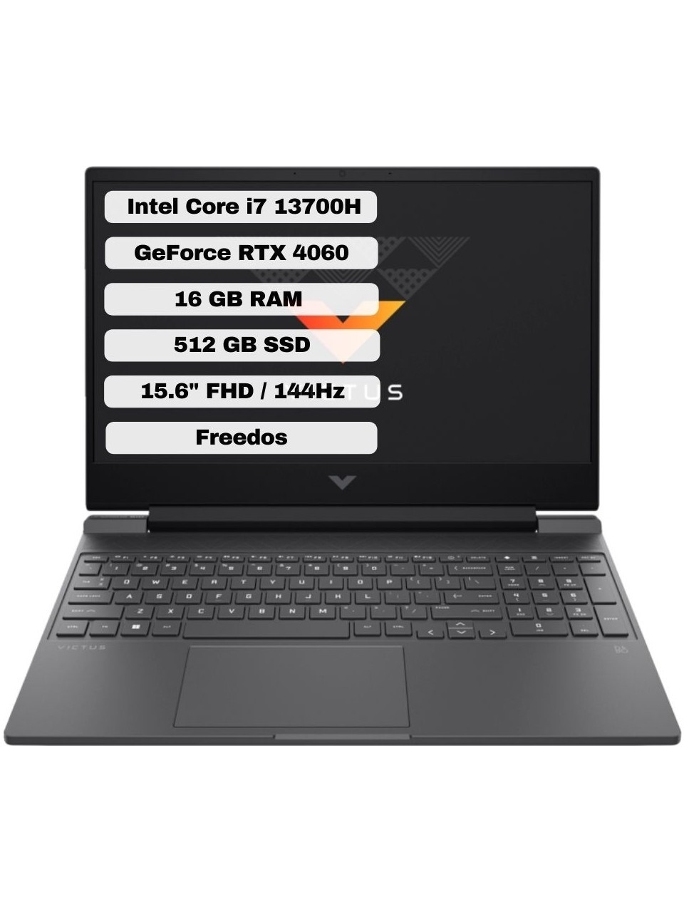 HP Victus Gaming Intel Core i7 13700H 16GB 512GB SSD RTX4060 Freedos 15.6" FHD Taşınabilir Bilgisayar 8U846EA