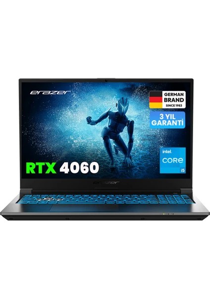 Erazer Deputy P60i MD62747 Intel Core i5 13420H 16GB 512GB SSD RTX4060 Freedos 15.6" FHD 144Hz Taşınabilir Bilgisayar