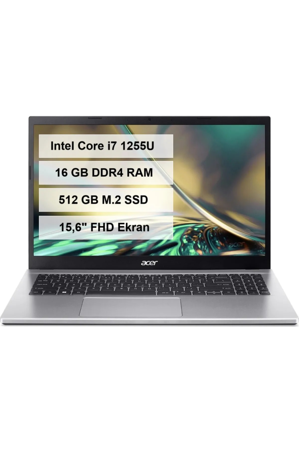 Acer Aspire 3 A315-59-79U8 Intel Core i7 1255U 16GB 512GB SSD Freedos 15.6" FHD Taşınabilir Bilgisayar
