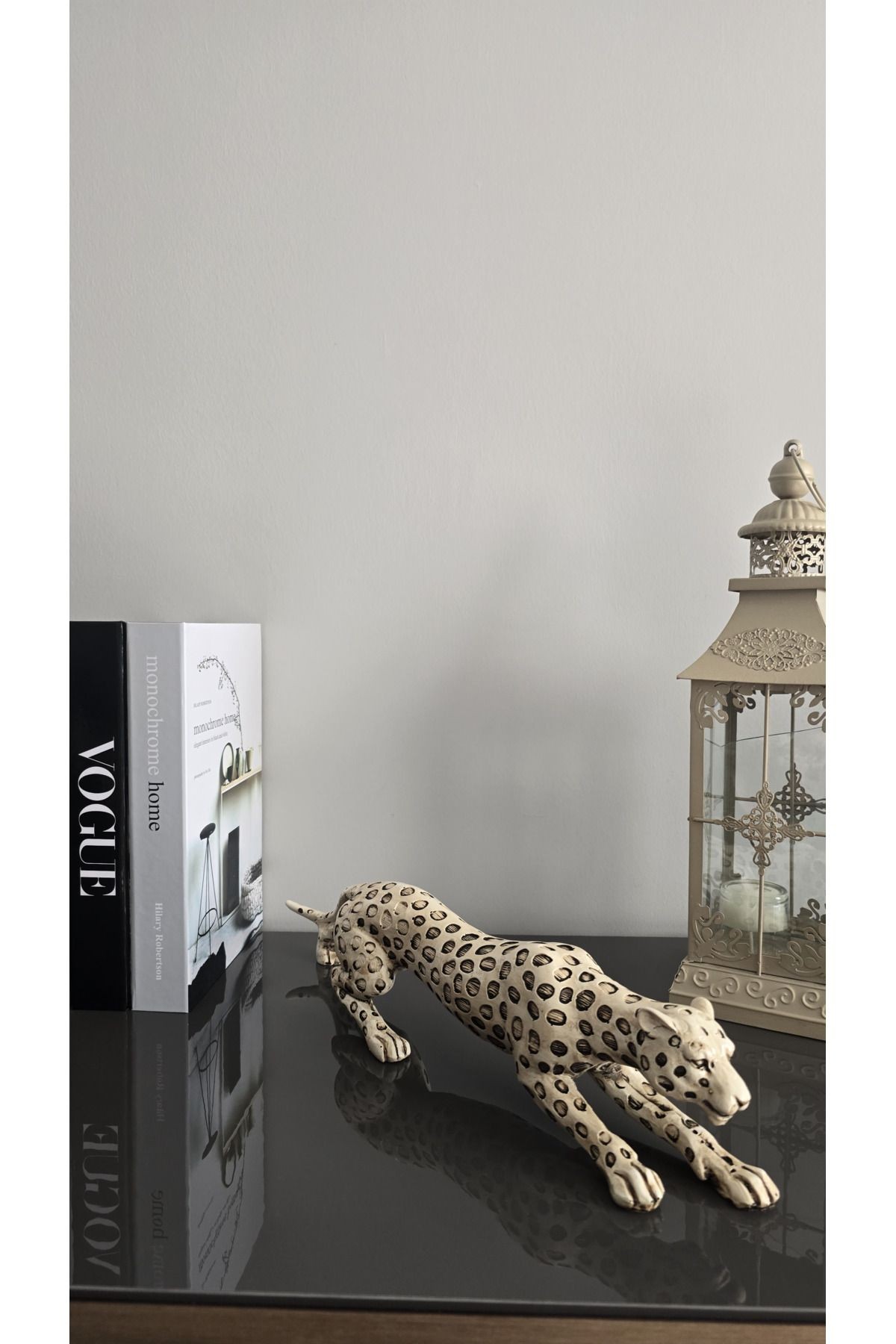 Dekoratif Leopar Biblo 42 cm | Modern Polyester Heykel