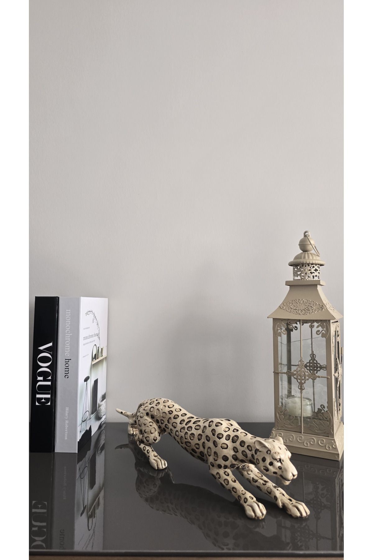 Dekoratif Leopar Biblo 42 cm | Modern Polyester Heykel