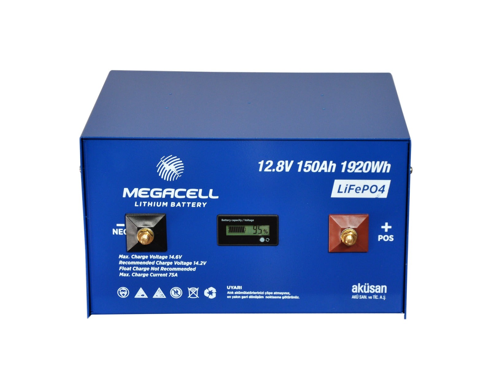 Megacell 12.8 V 150 Ah Lifepo 4 Lityum Akü