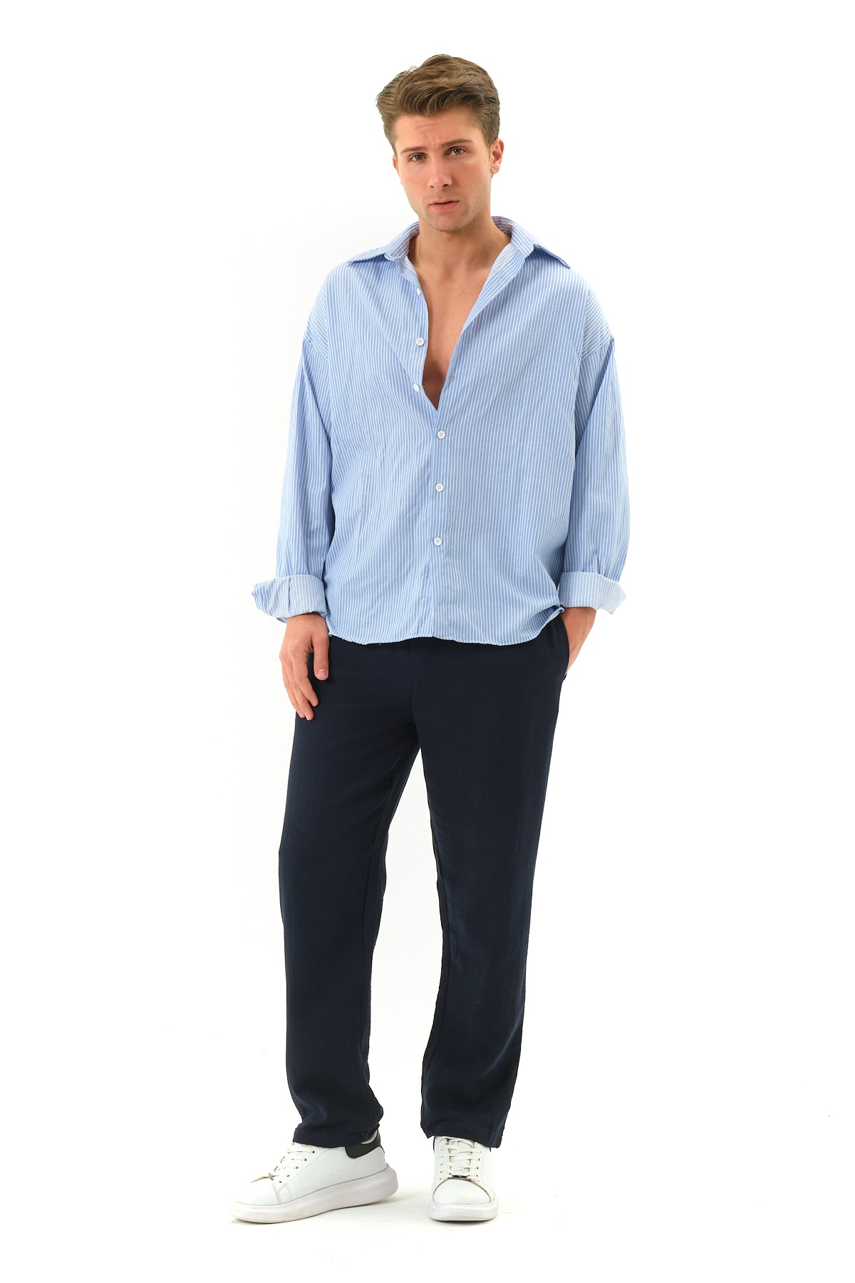 Oversize Keten Pantolon