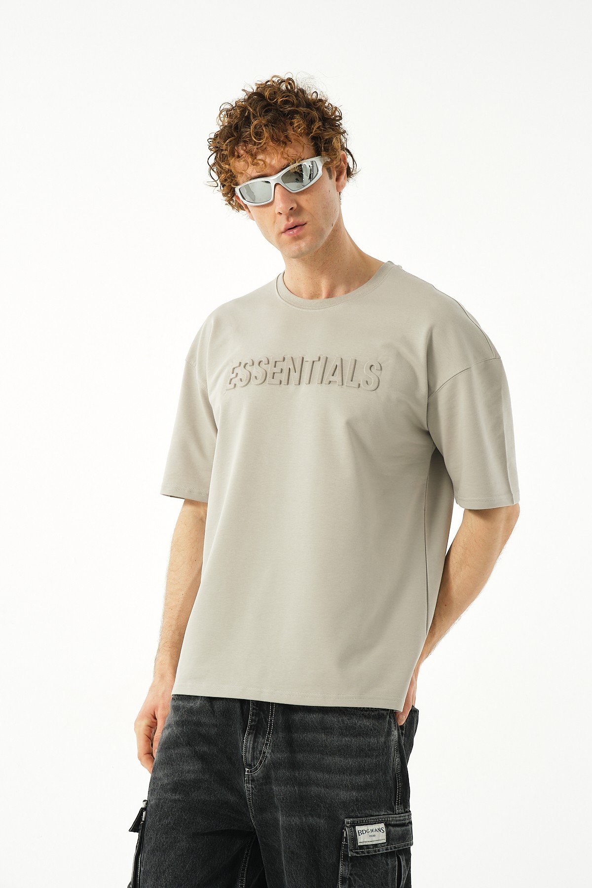 Essentials Kabartma Oversize T-shirt