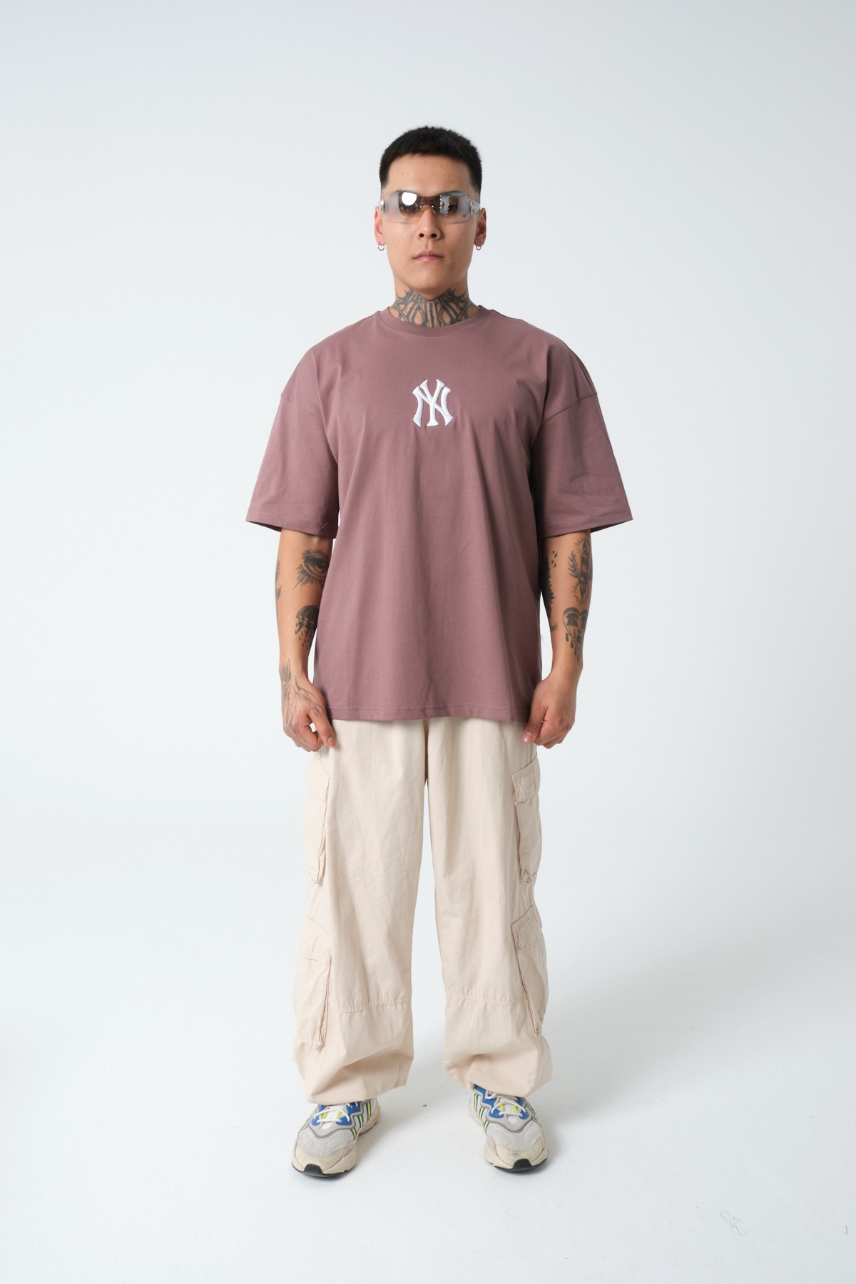 NY Baskılı Oversize T-shirt