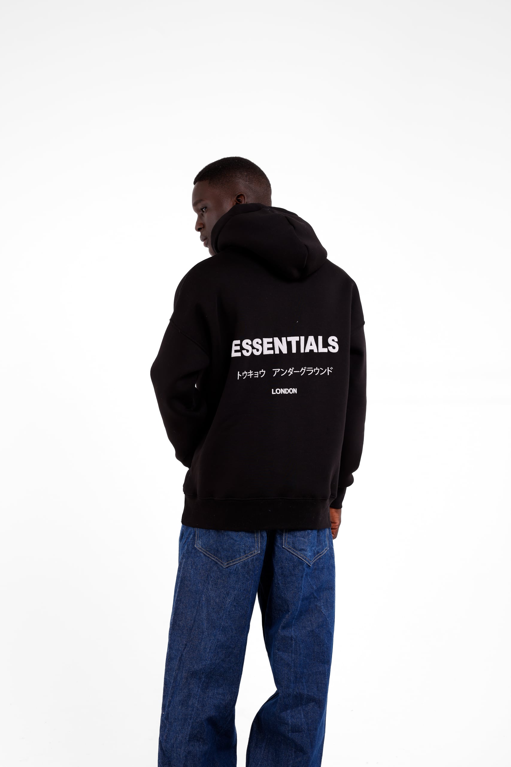 ESSENTIALS LONDON Baskılı Sweatshirt - Siyah