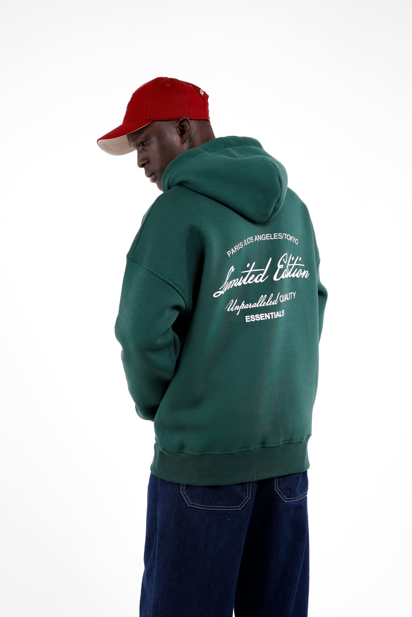 Limited Edition Essentials Baskılı Sweatshirt - Koyu Yeşil