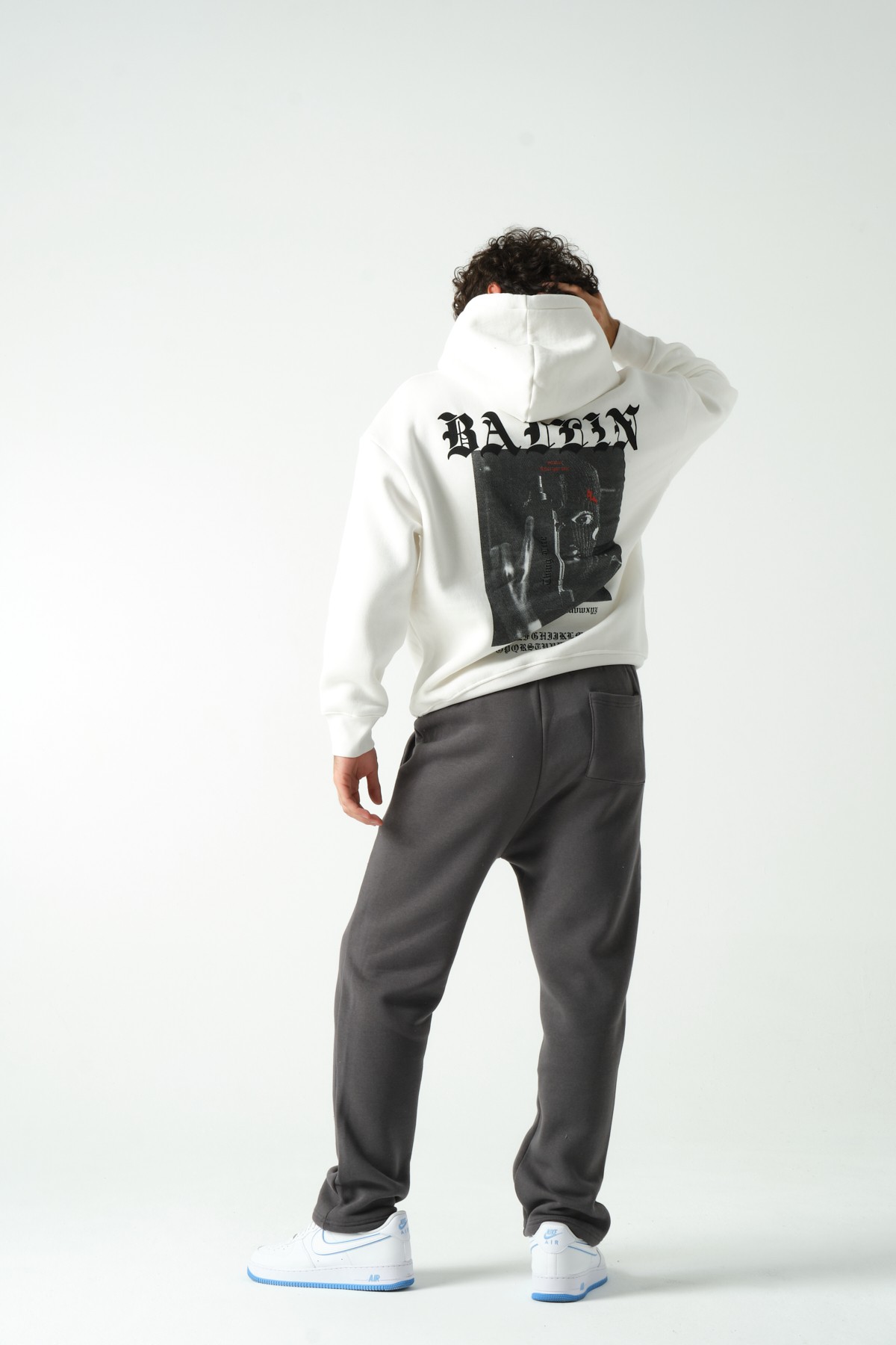 Ballin Baskılı Oversize Hoodie