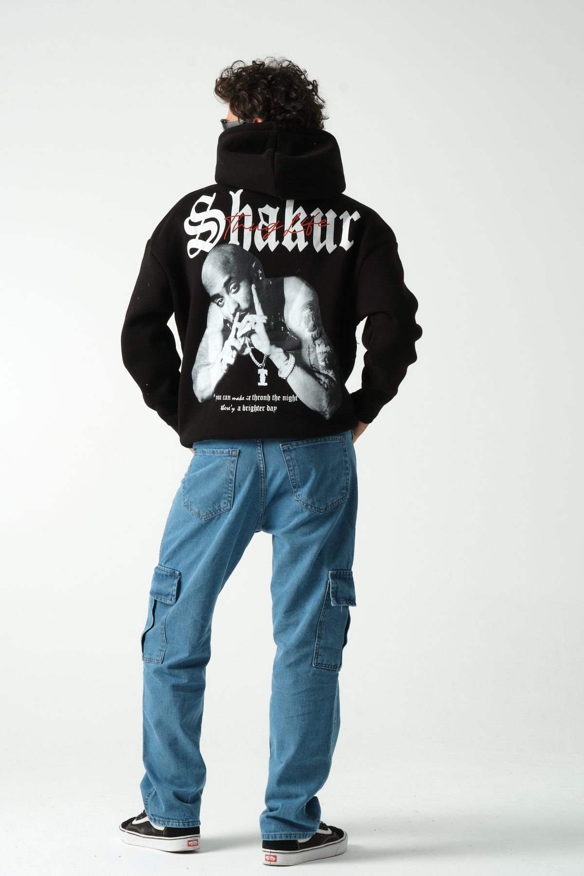 Tupac Shakur Baskılı Oversize Hoodie