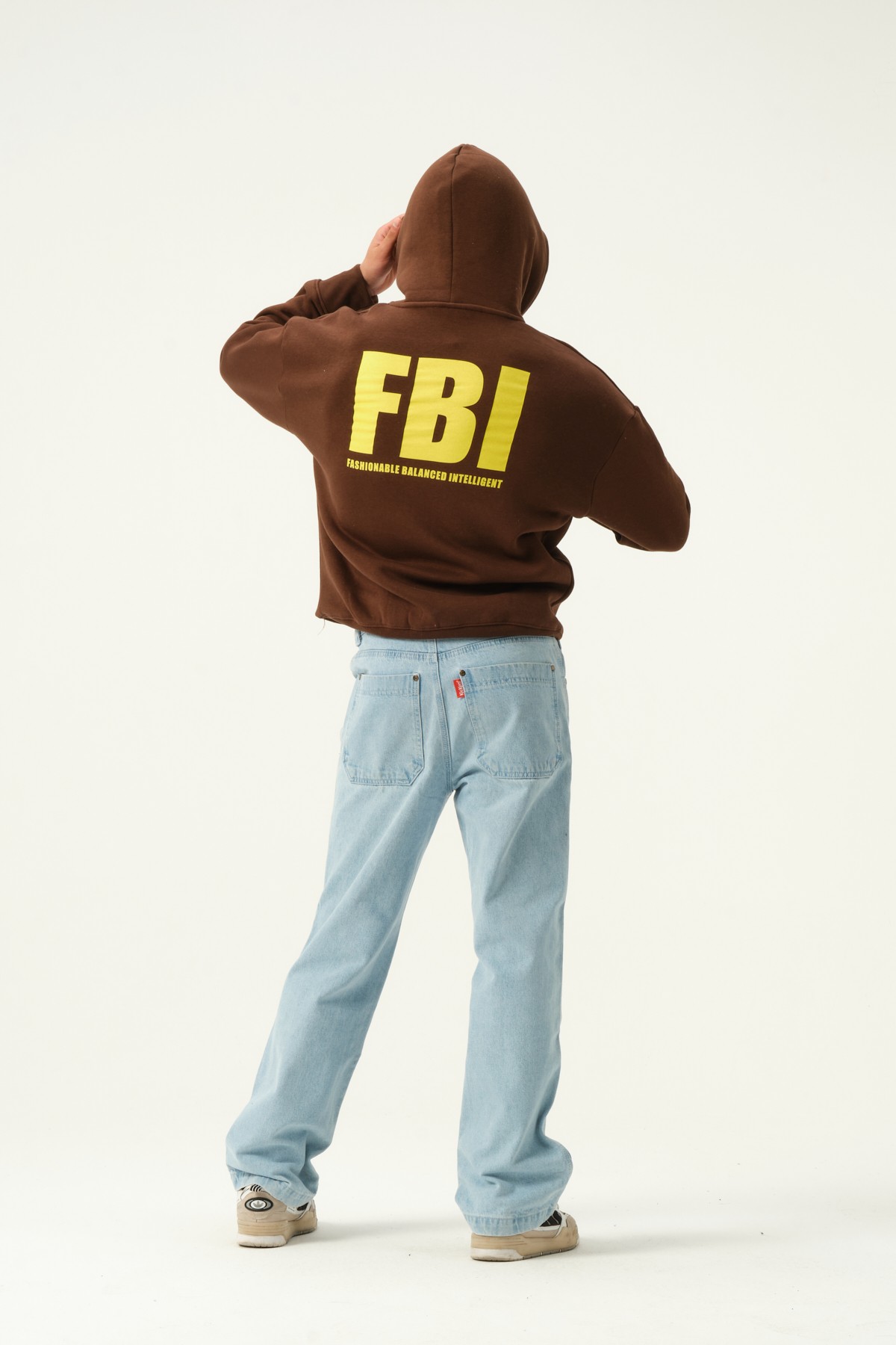 FBI Baskılı Oversize Hoodie