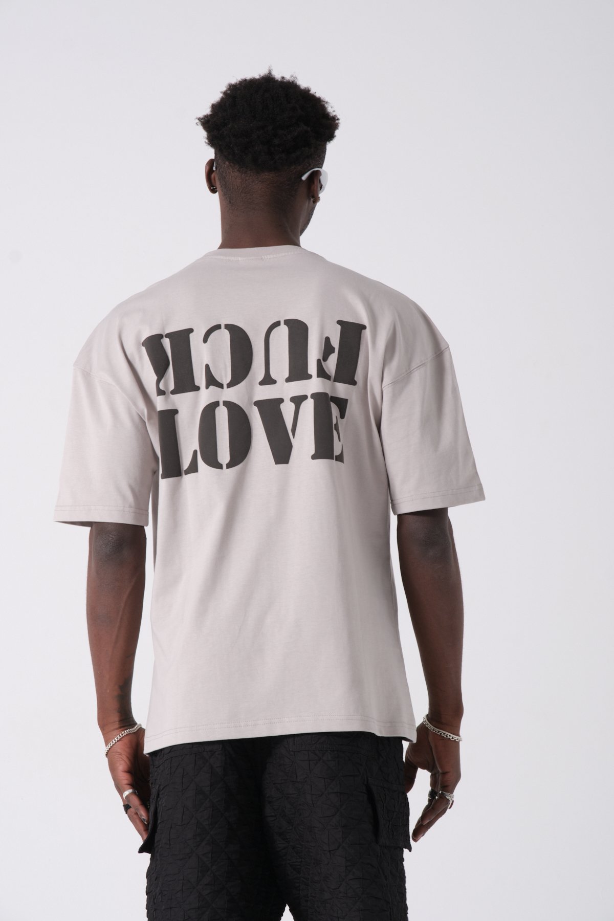 Fck Love Baskılı Oversize T-shirt
