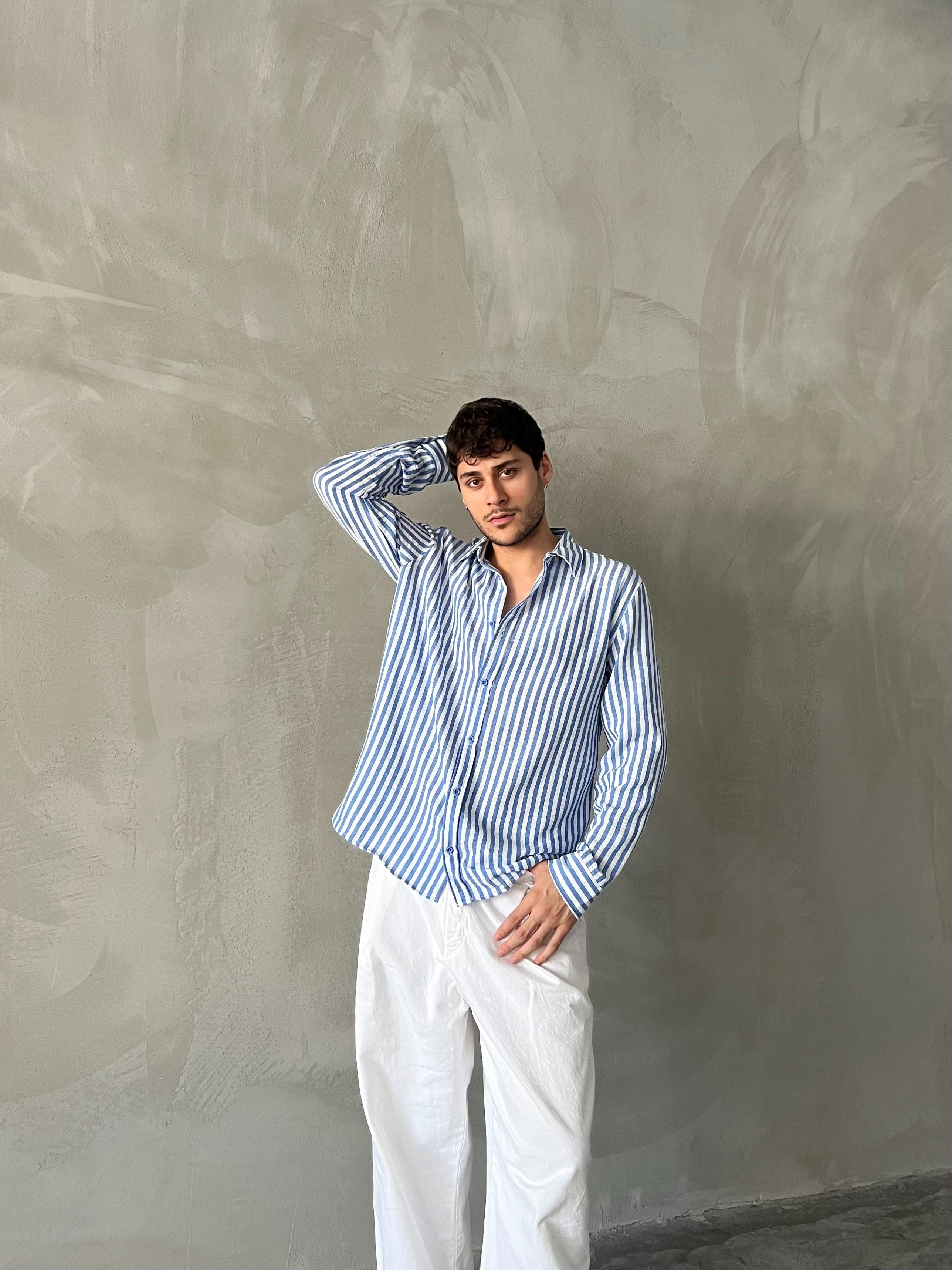 Çizgili Oversize Gömlek