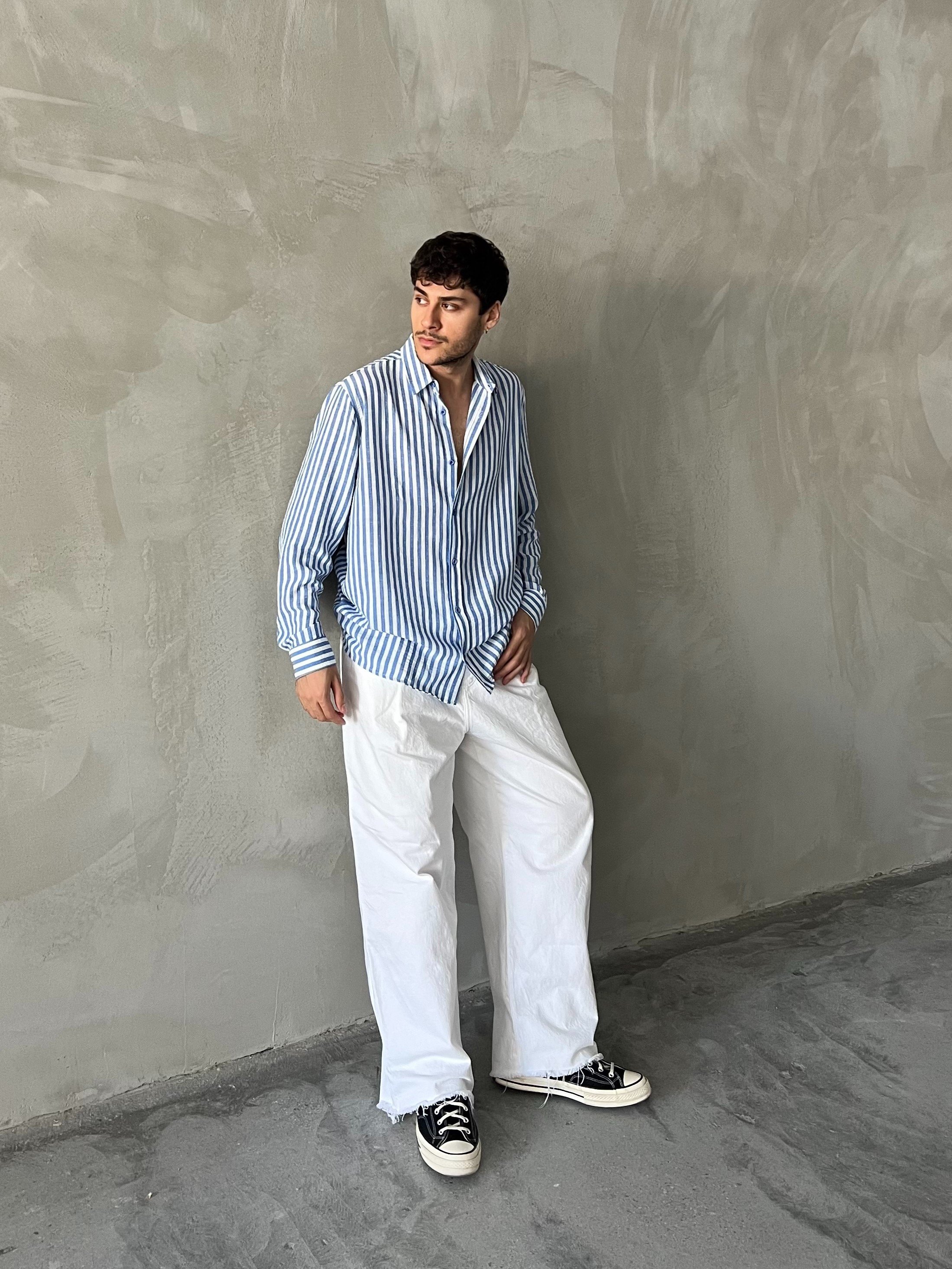Çizgili Oversize Gömlek