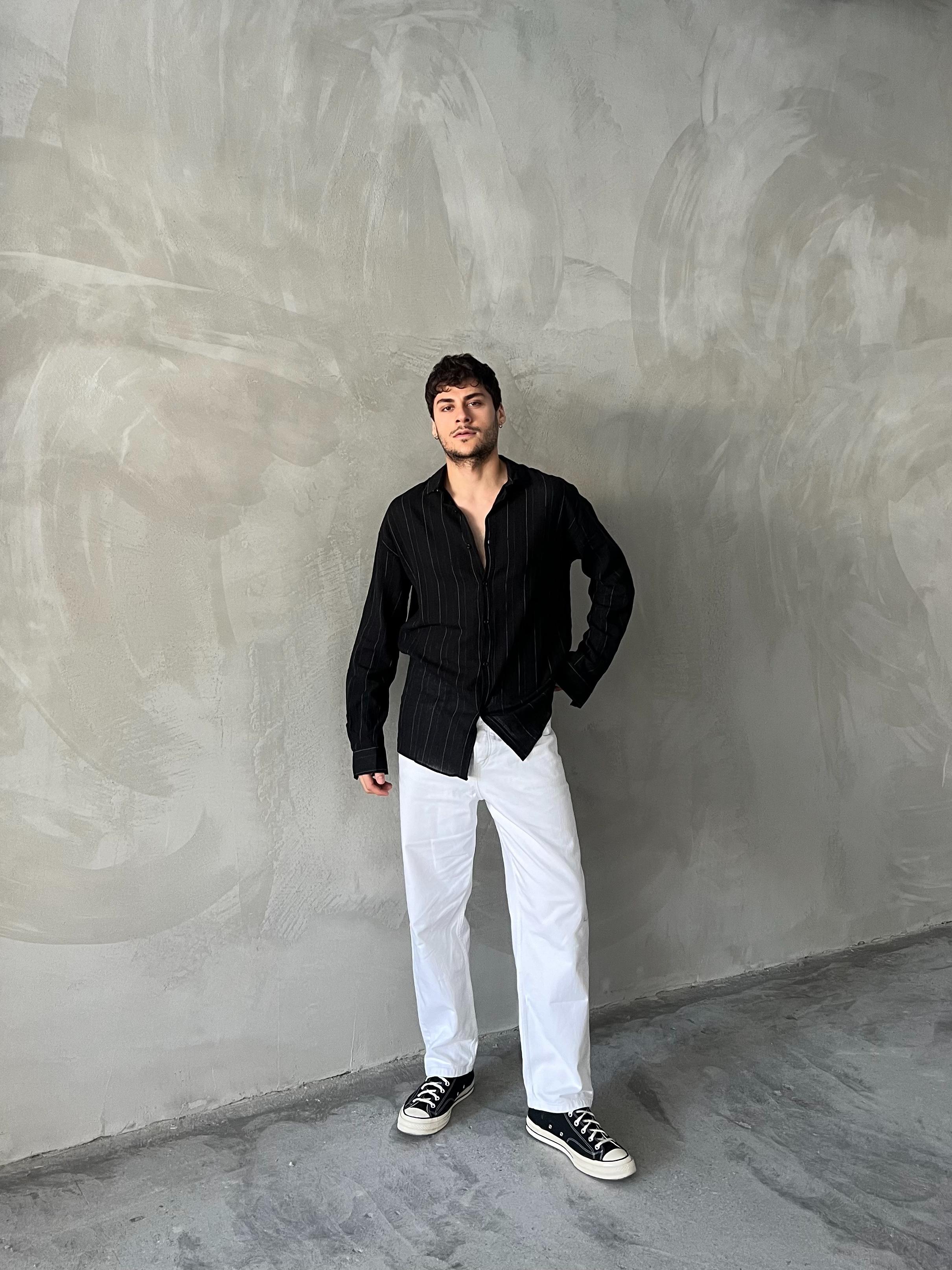 Küçük Çizgili Oversize Gömlek