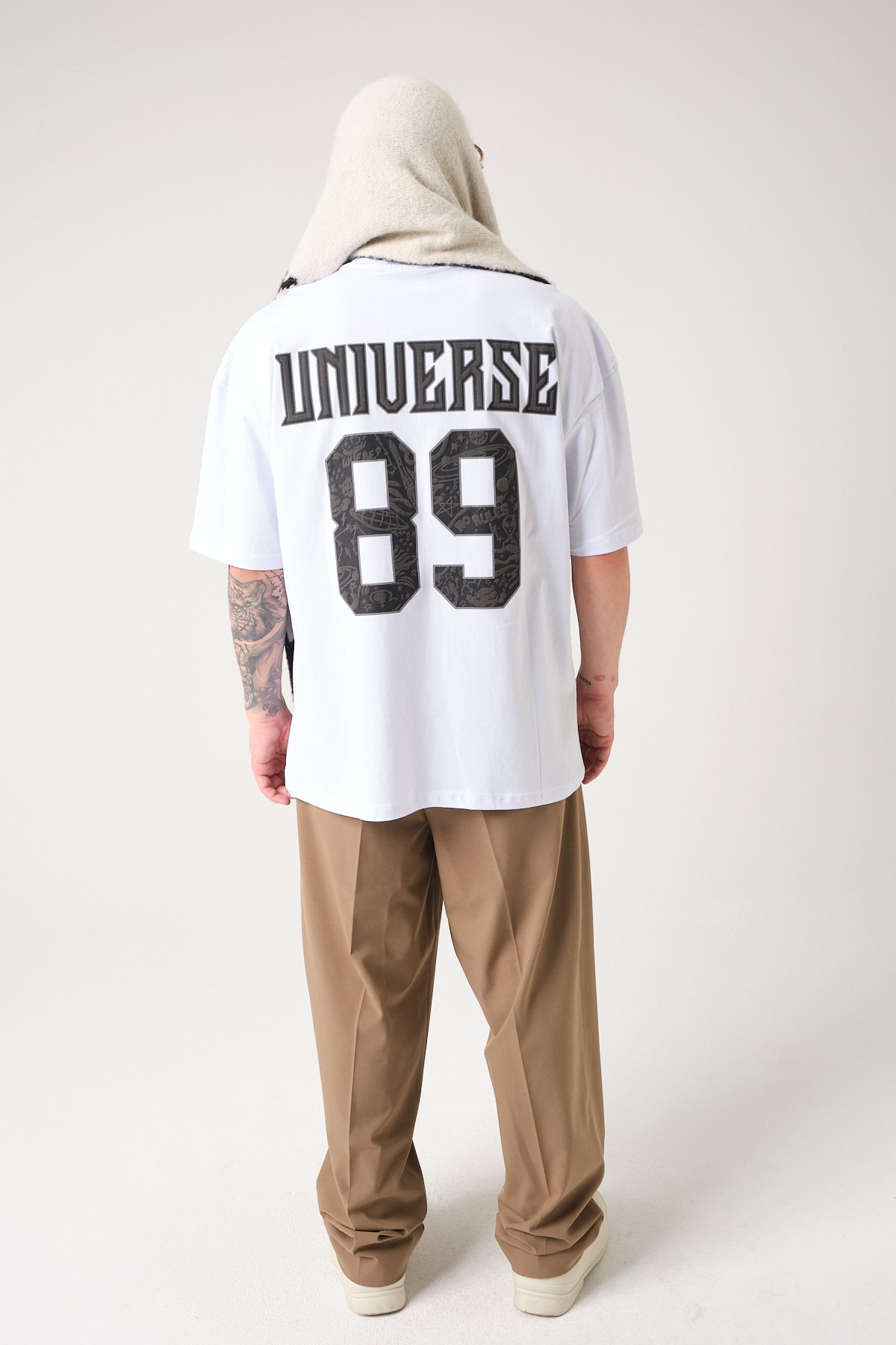 Universe Baskılı Oversize T-shirt