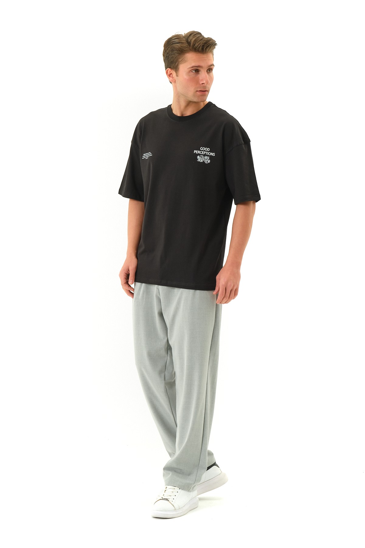 Perception Baskılı Oversize T-shirt