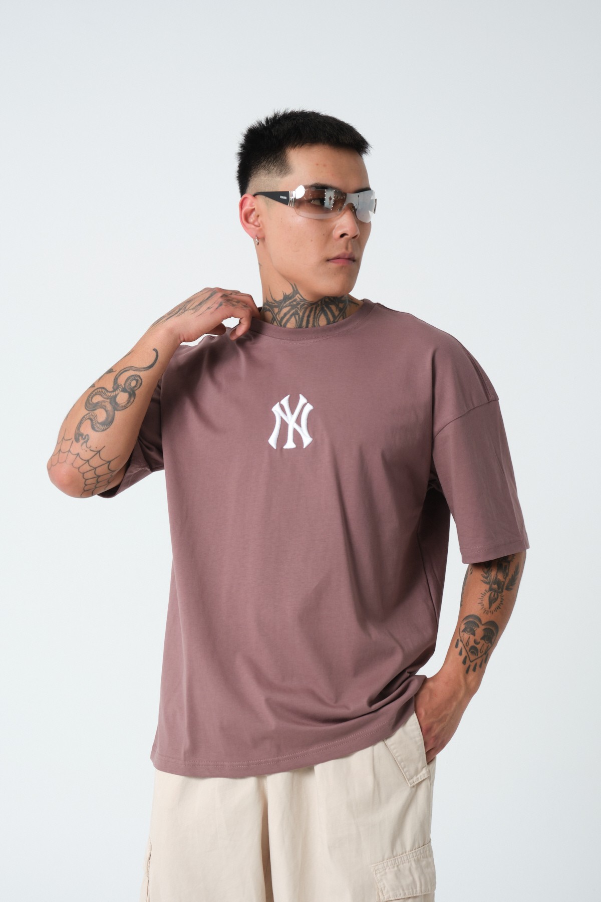 NY Baskılı Oversize T-shirt