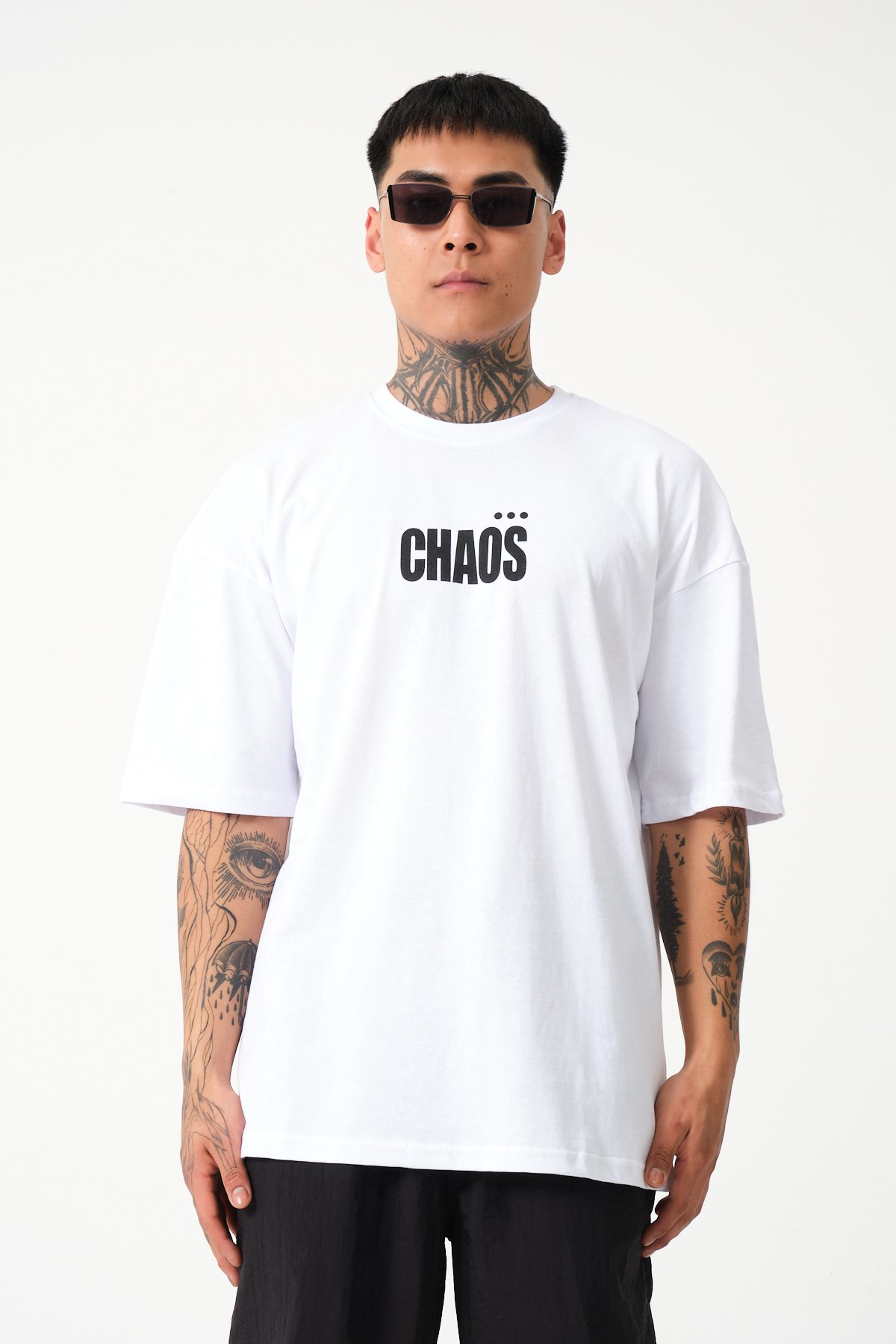 Chaos Baskılı Oversize T-shirt