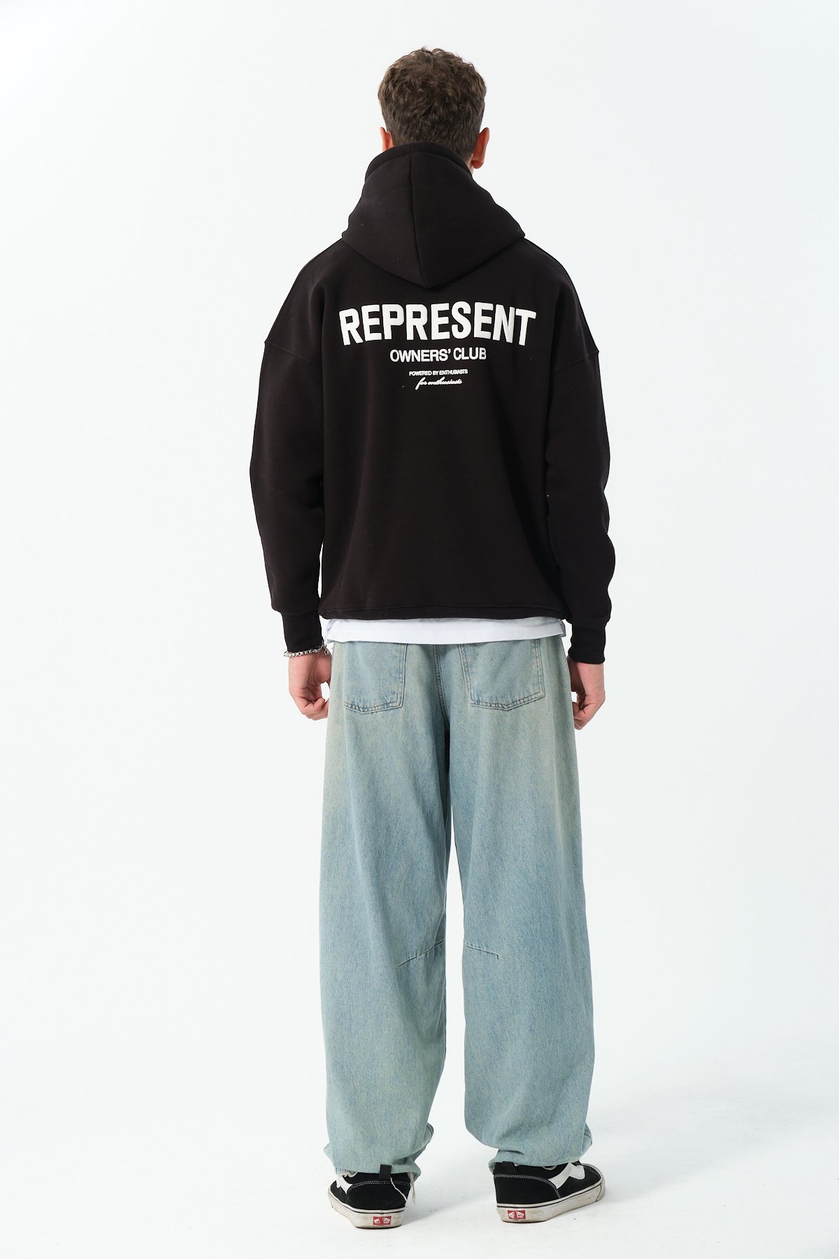 Represent Baskılı Oversize Hoodie - Siyah