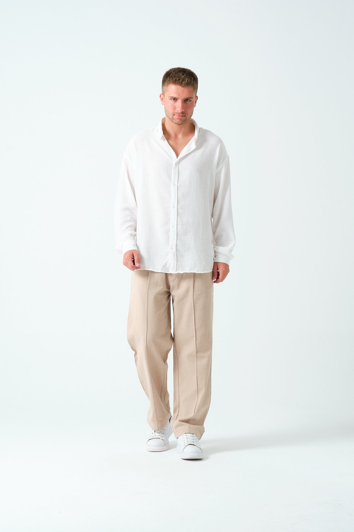 Oversize Keten Pantolon