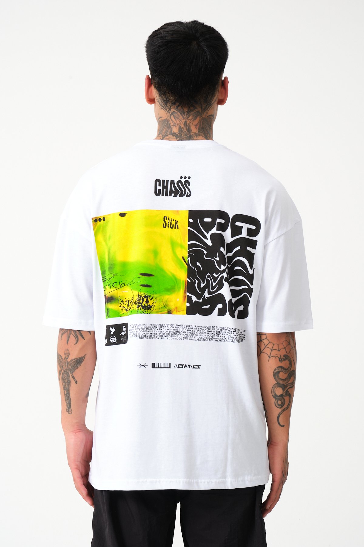 Chaos Baskılı Oversize T-shirt