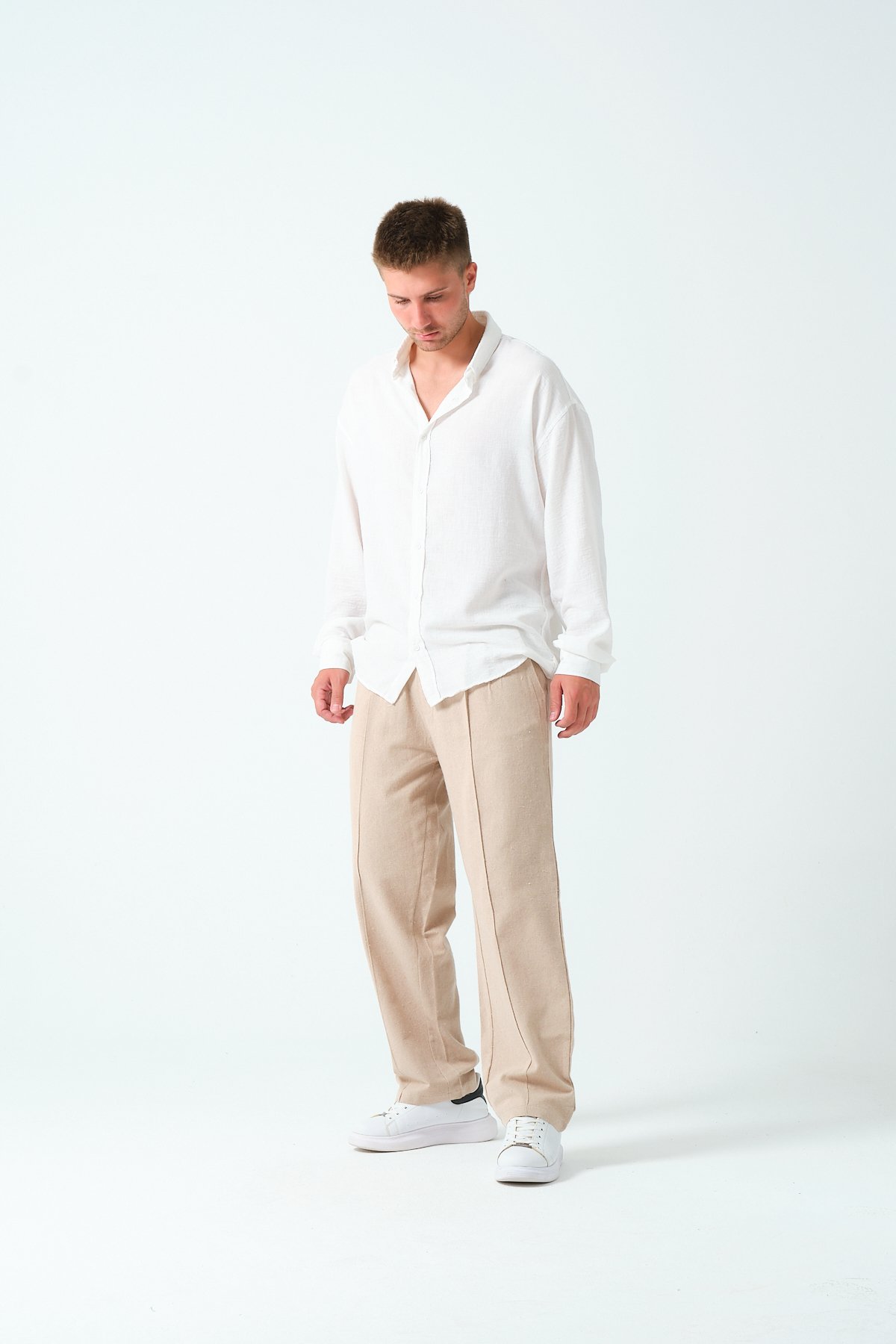 Oversize Keten Pantolon