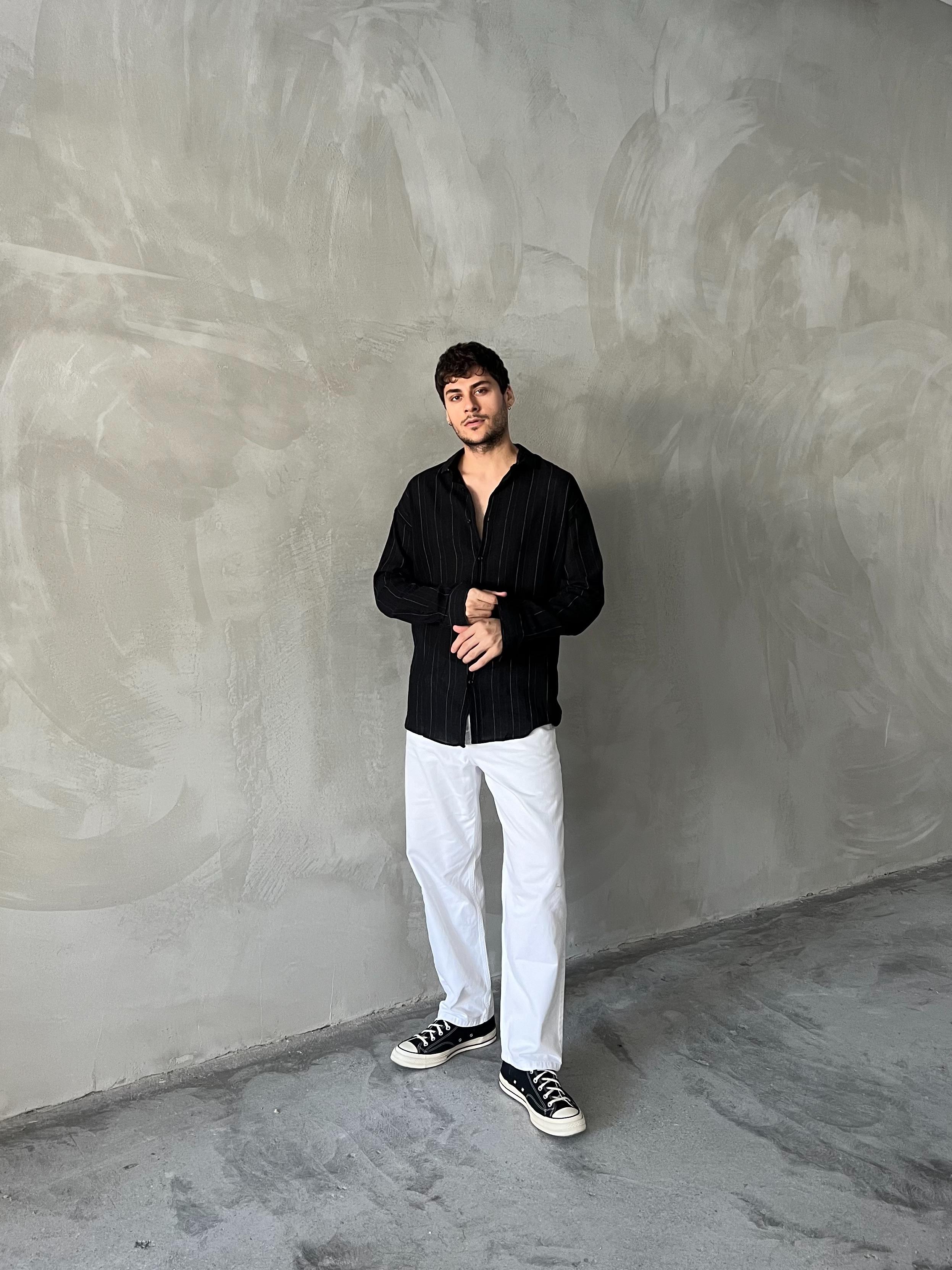 Küçük Çizgili Oversize Gömlek