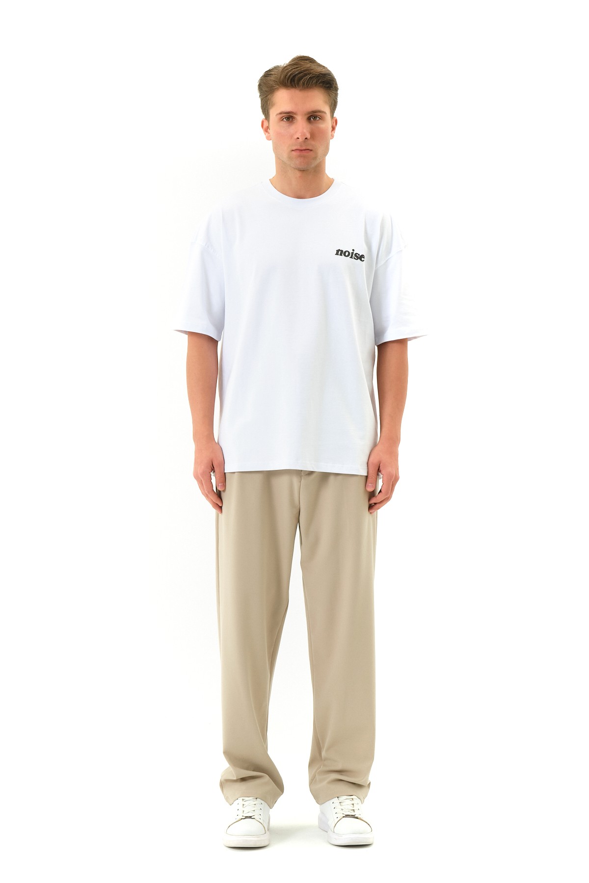 Noise Baskılı Oversize Tshirt