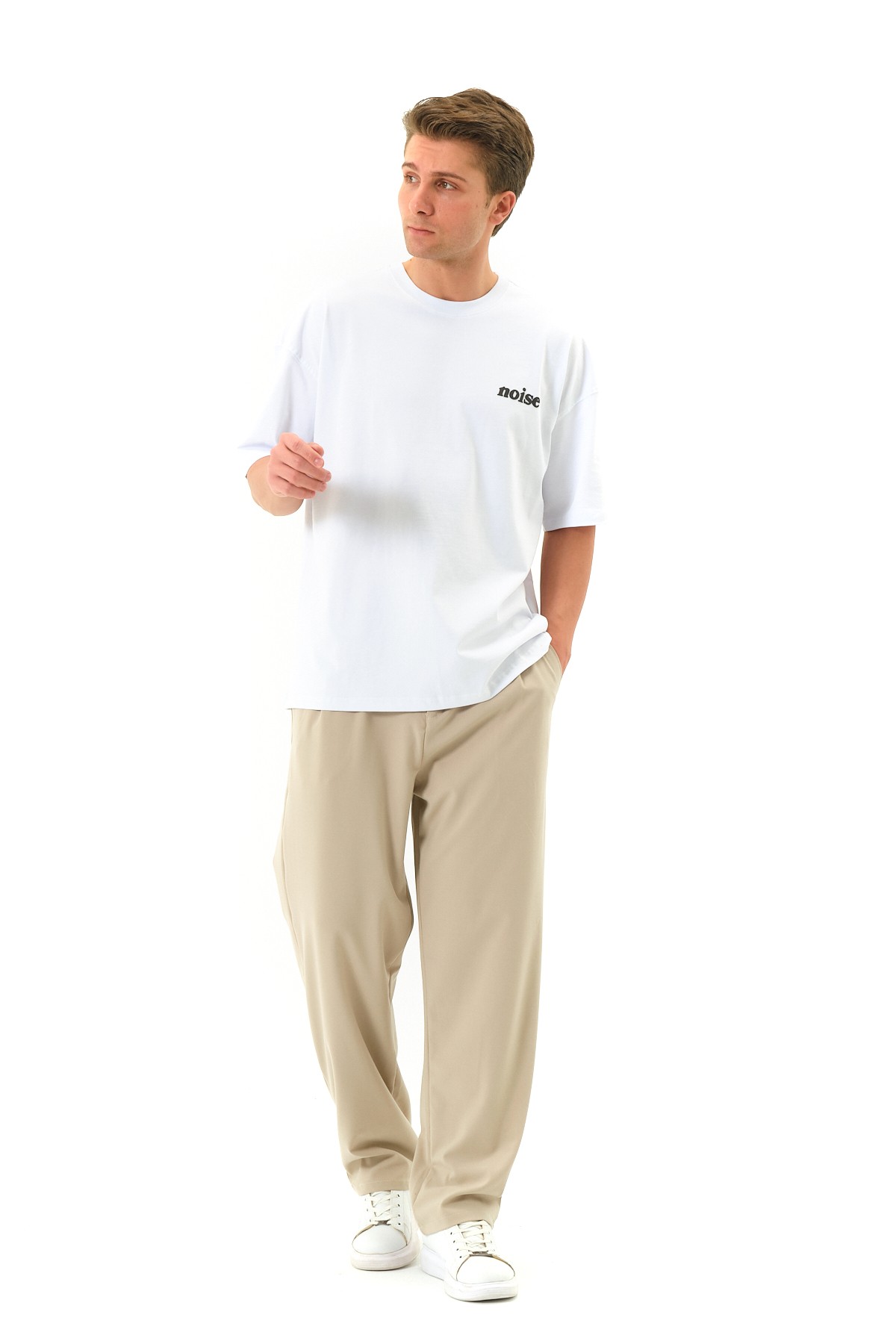 Noise Baskılı Oversize Tshirt