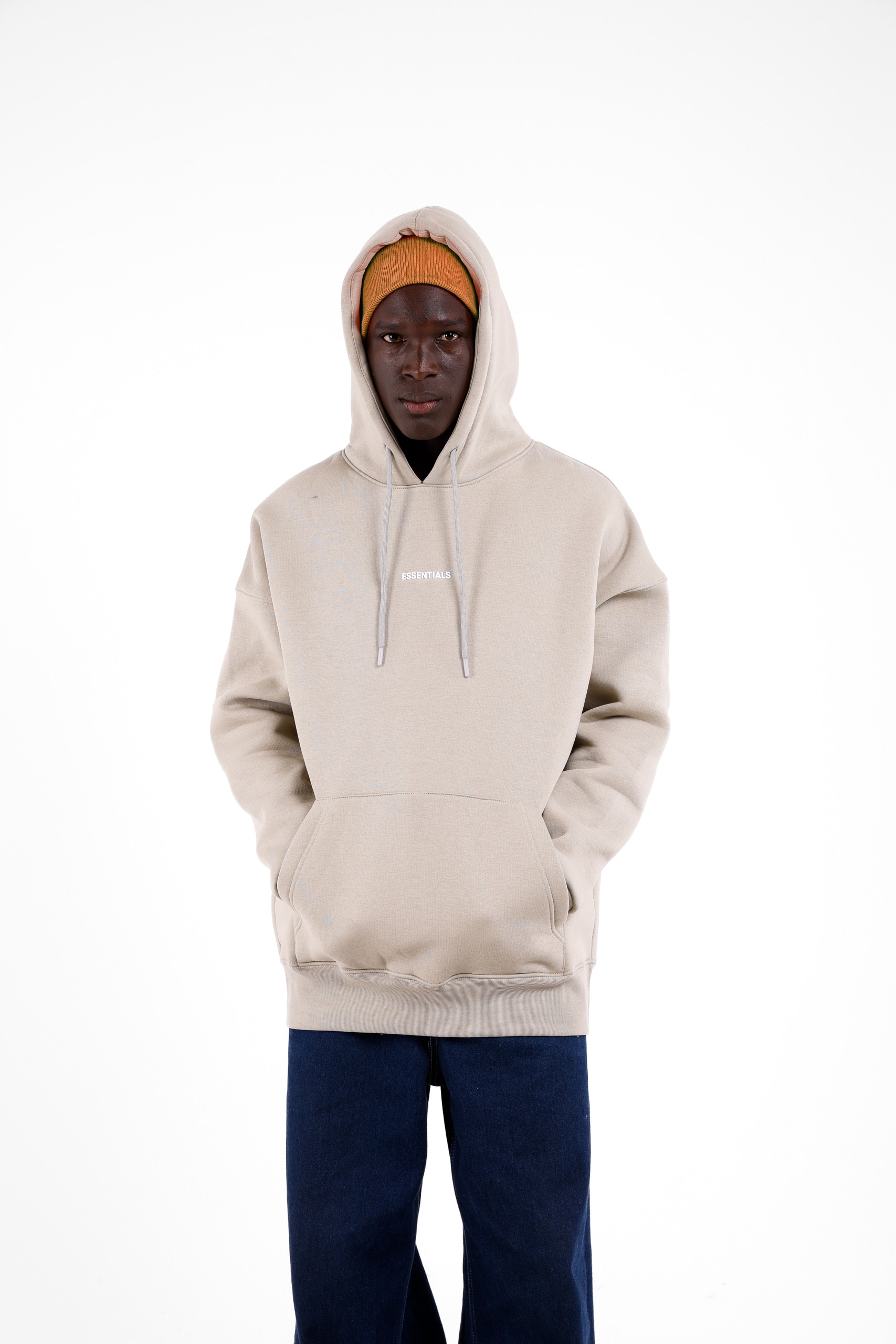 Küçük Essentials Baskılı Sweatshirt - Açık Bej