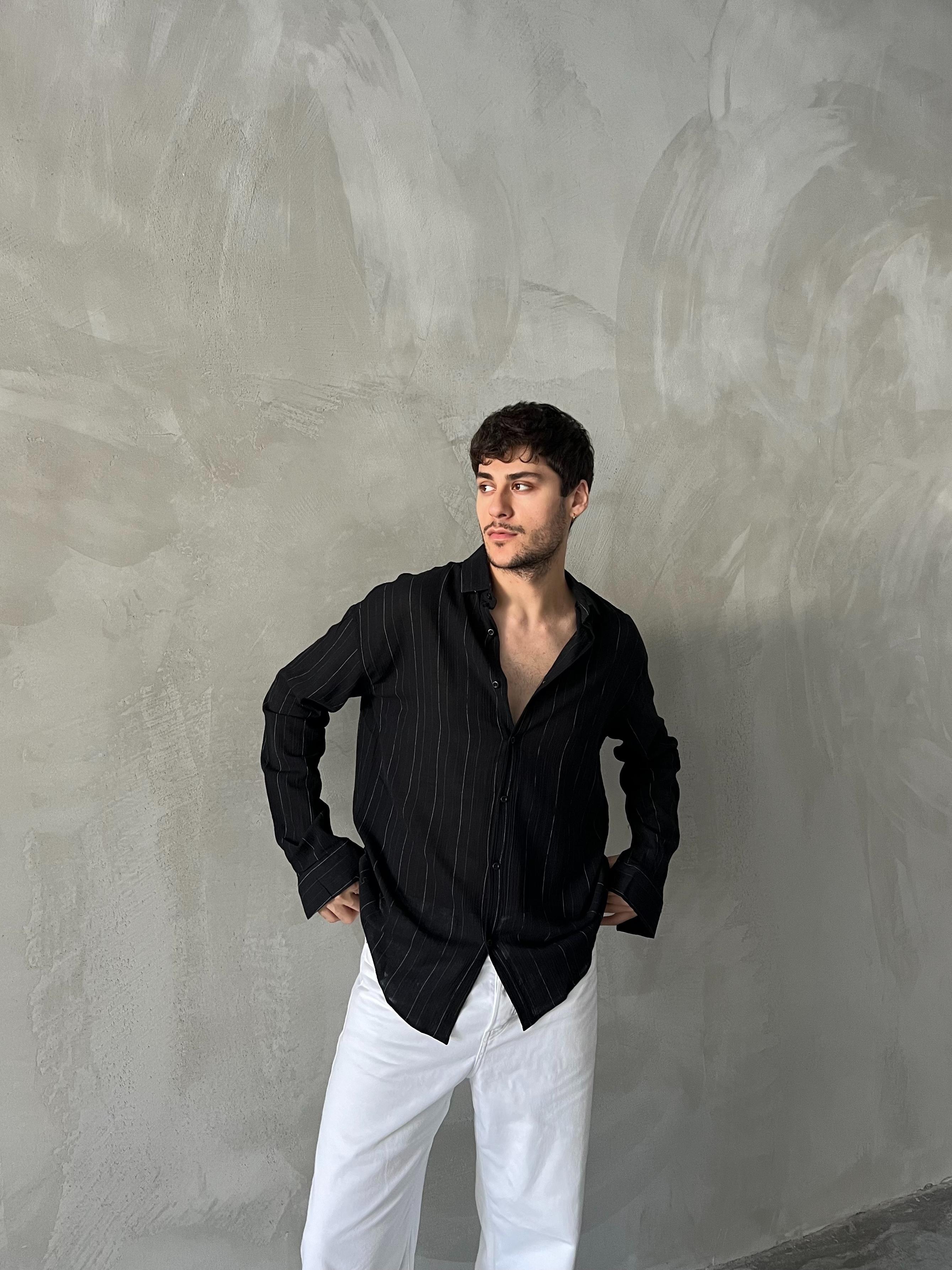 Küçük Çizgili Oversize Gömlek