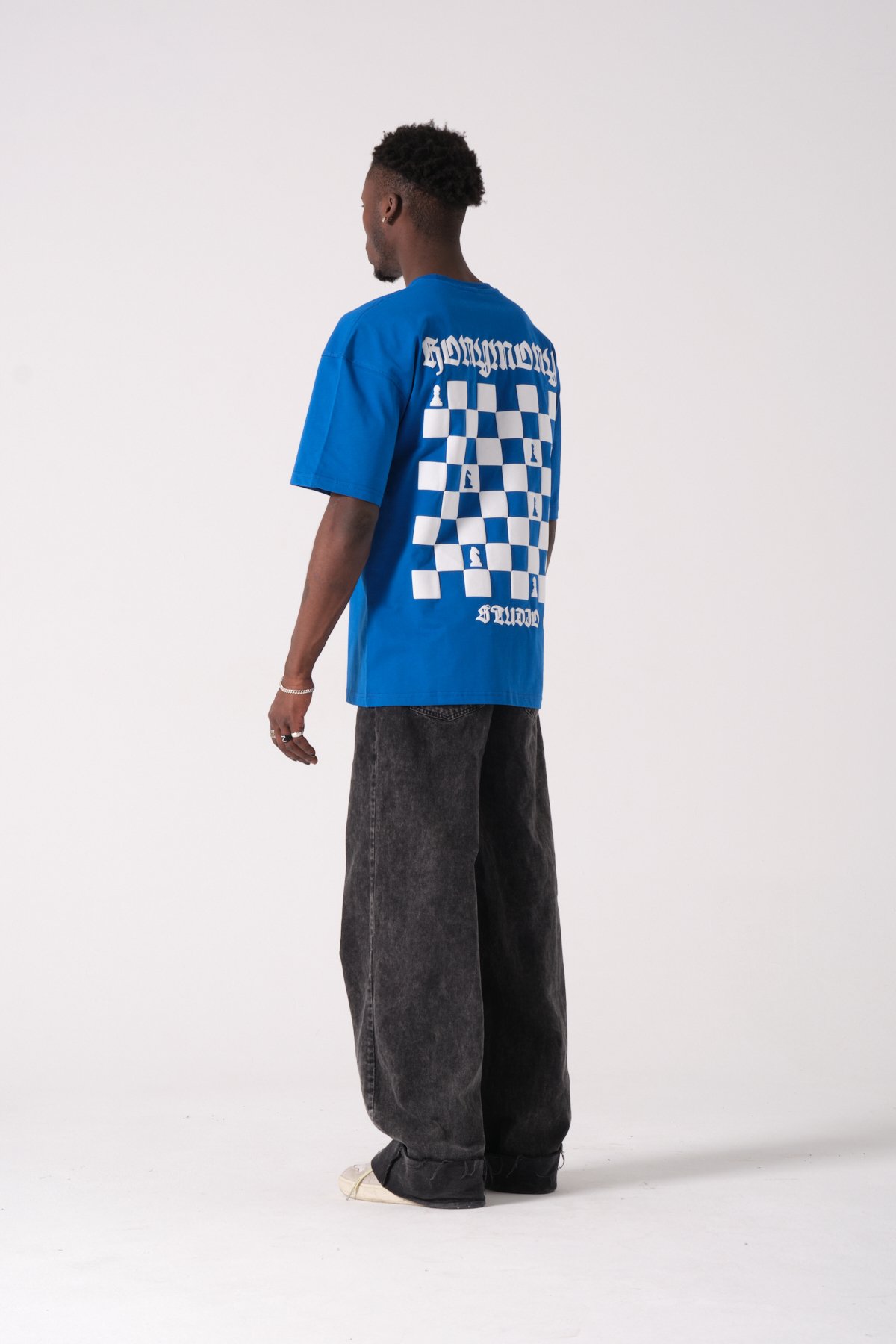 Chess Baskılı Oversize T-shirt