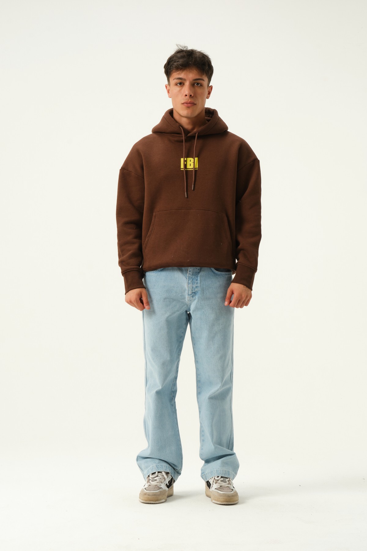 FBI Baskılı Oversize Hoodie