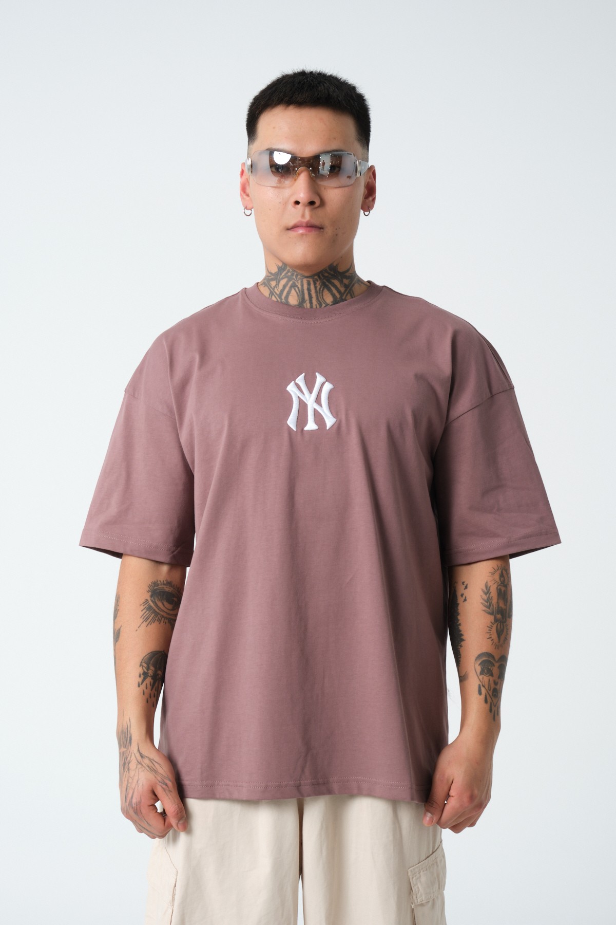 NY Baskılı Oversize T-shirt