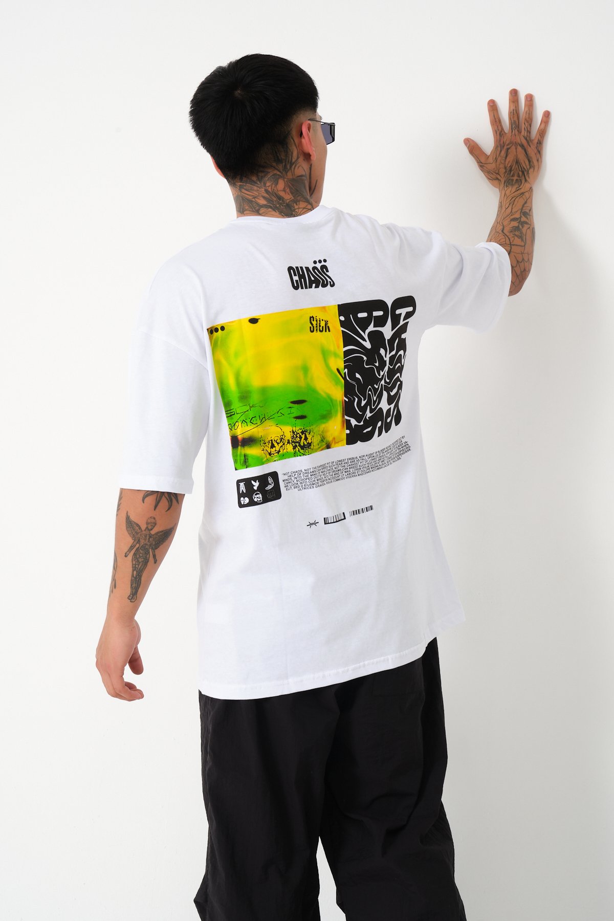 Chaos Baskılı Oversize T-shirt