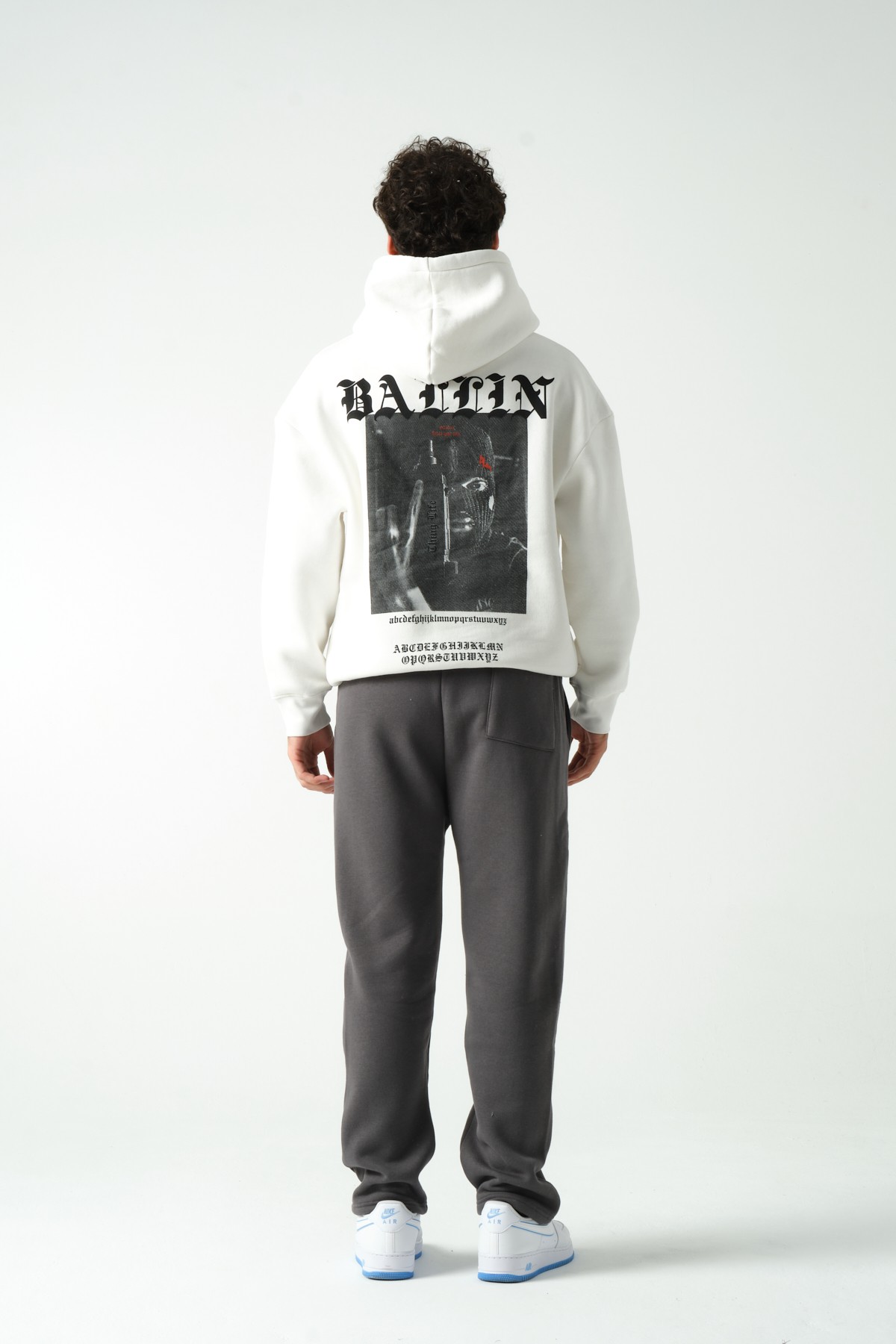 Ballin Baskılı Oversize Hoodie