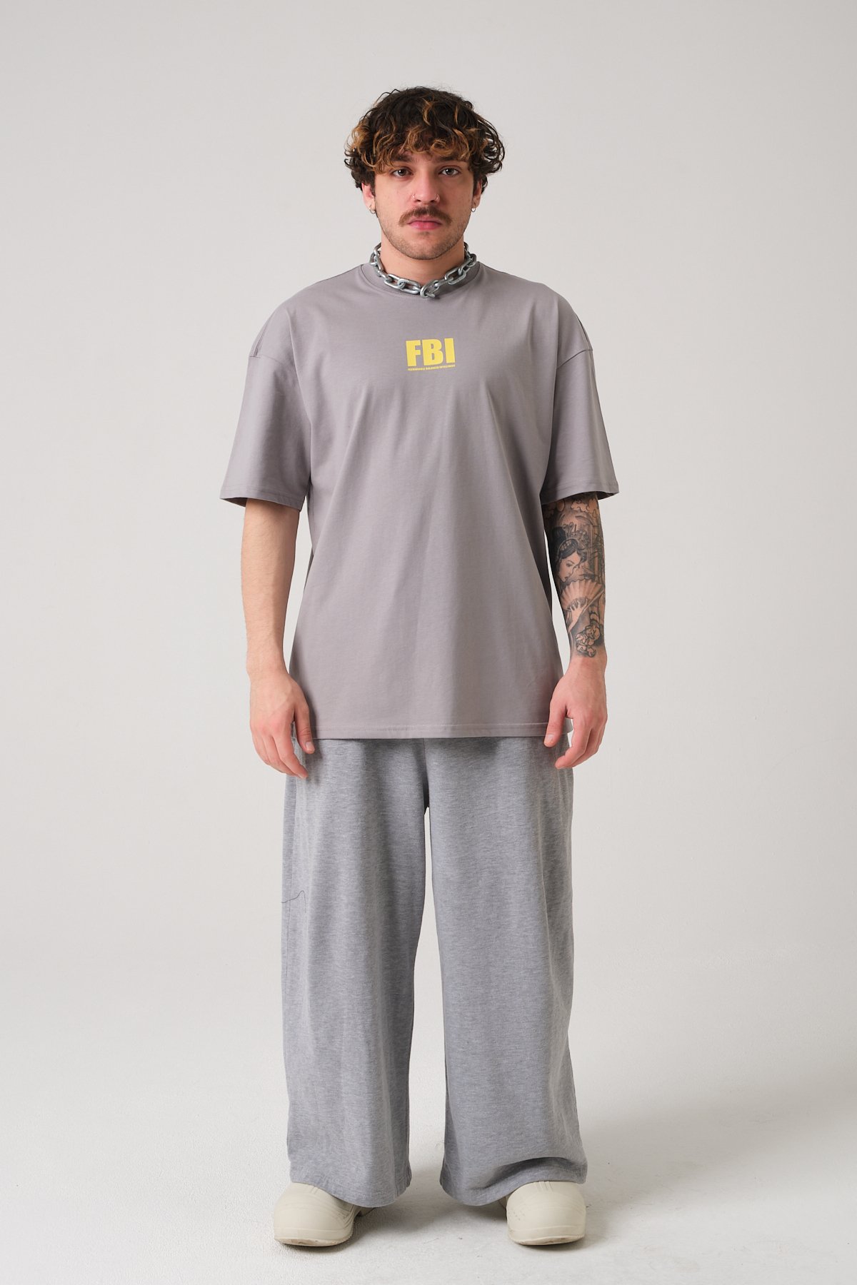 FBI Baskılı Oversize T-shirt