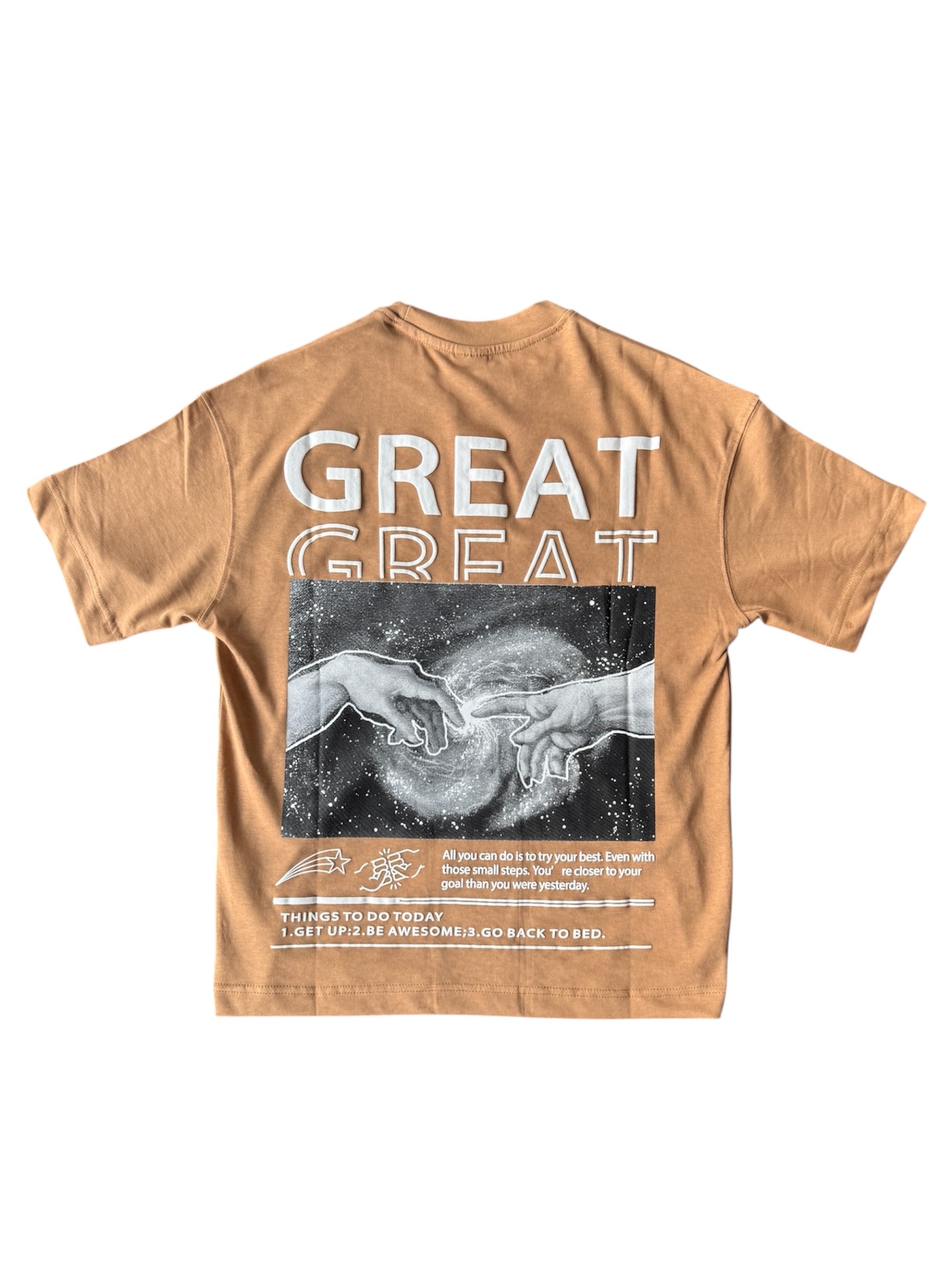 GREAT BASIKILI KAHVRENGİ TSHIRT