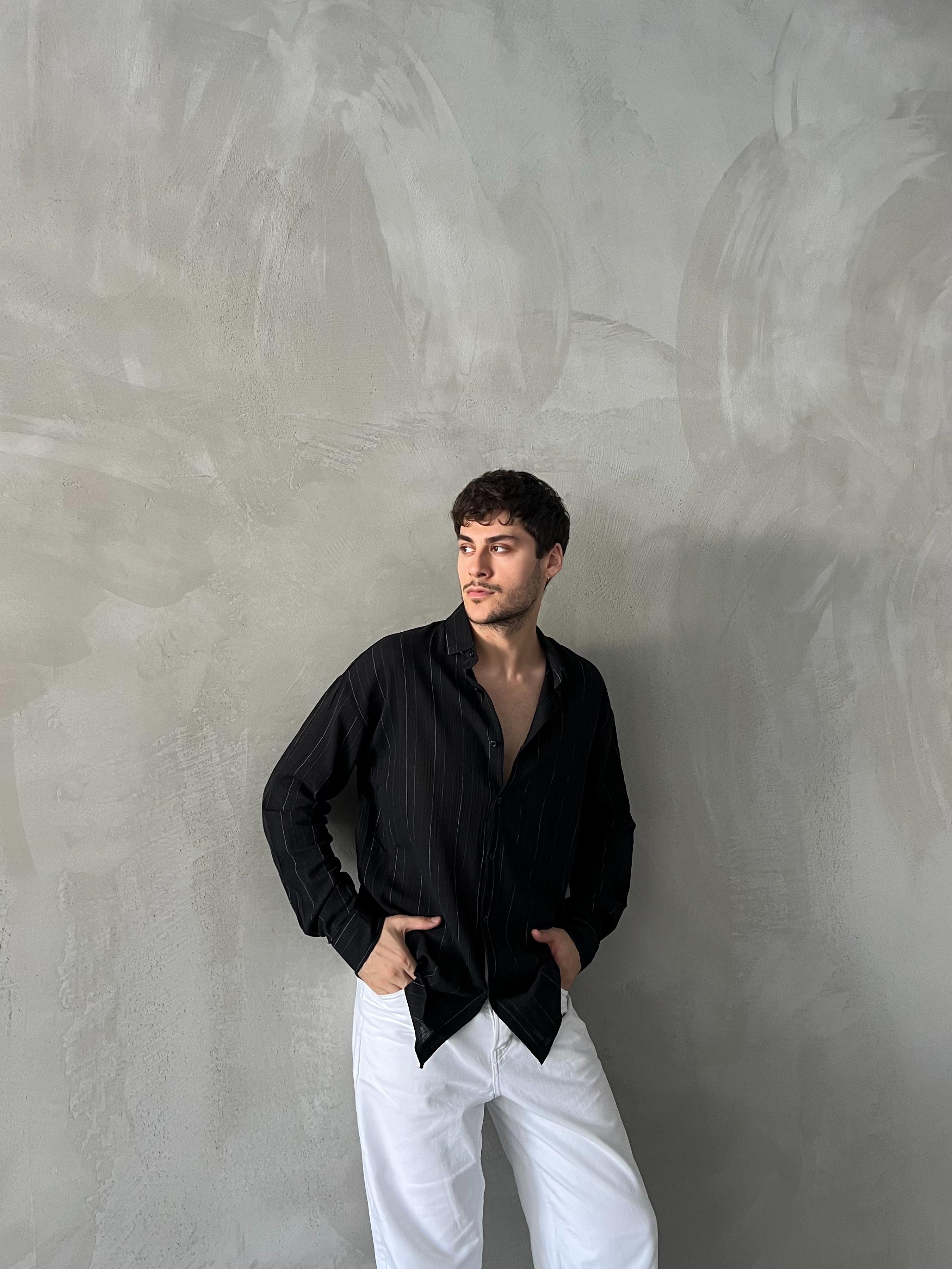 Küçük Çizgili Oversize Gömlek