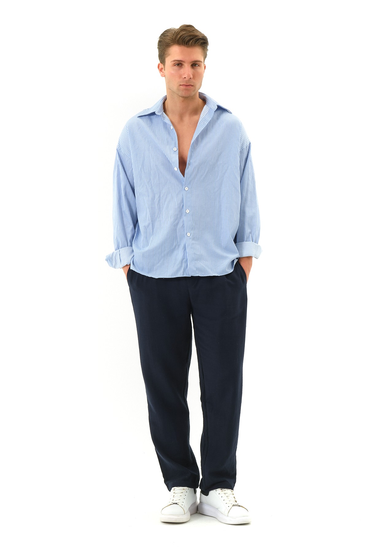 Oversize Keten Pantolon