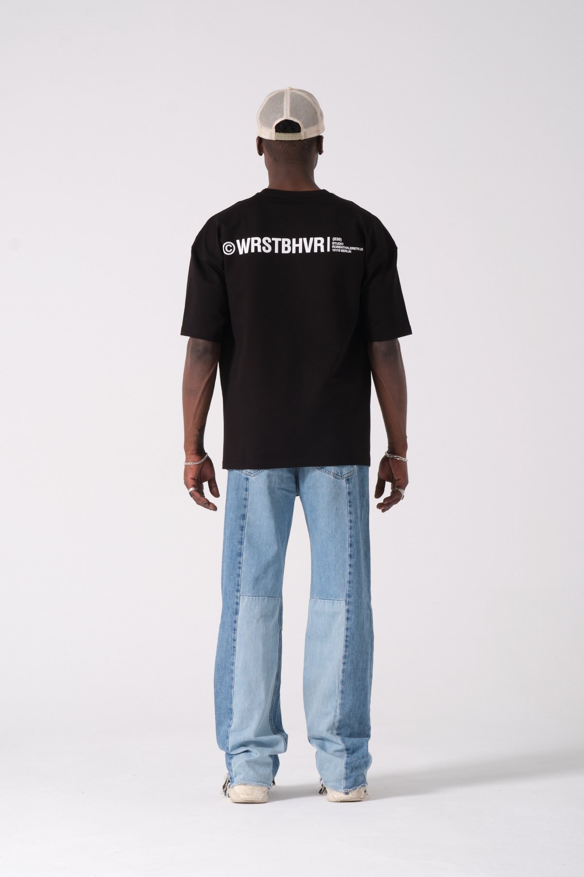 WRSTBHVRI Baskılı Oversize T-shirt - Siyah