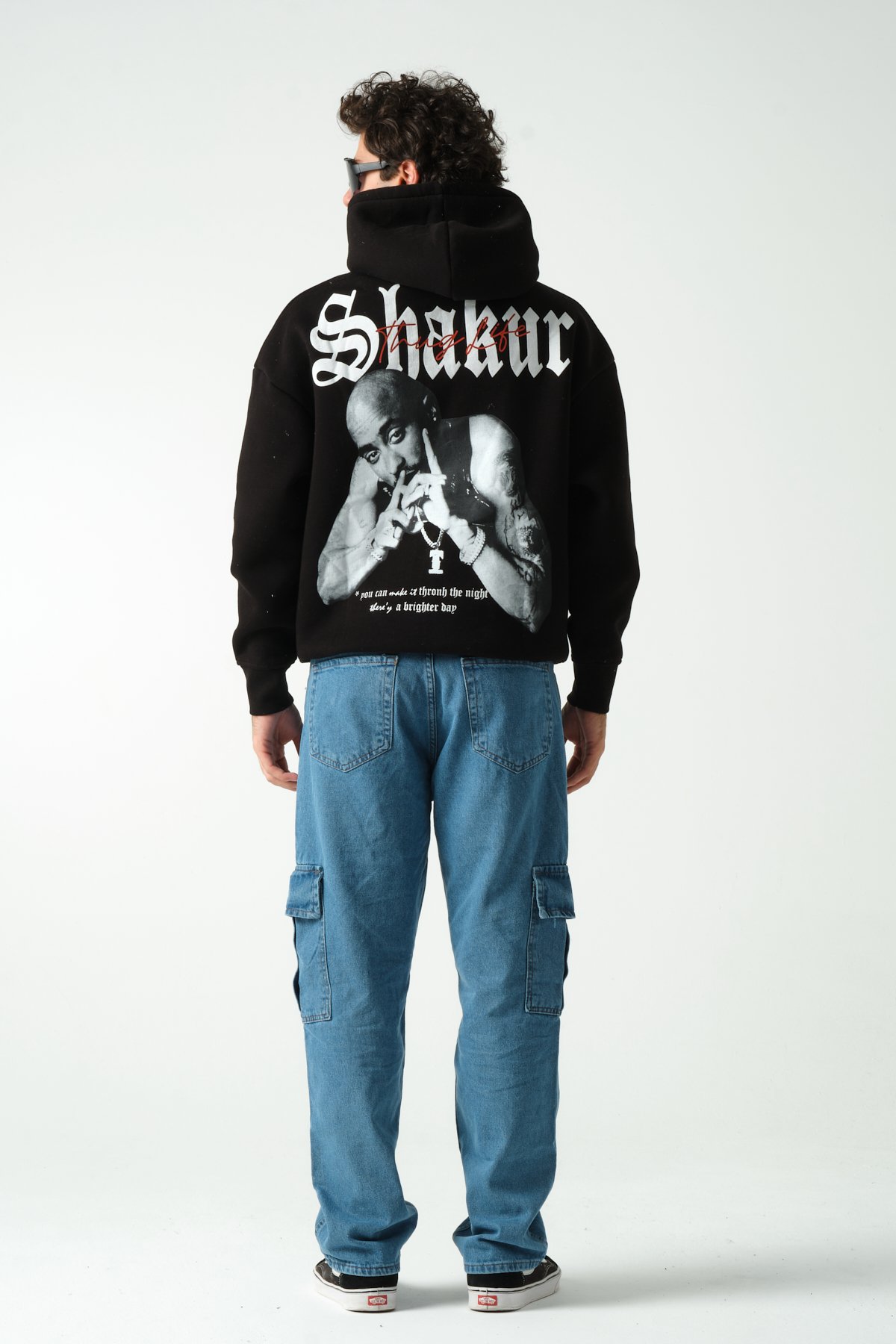 Tupac Shakur Baskılı Oversize Hoodie