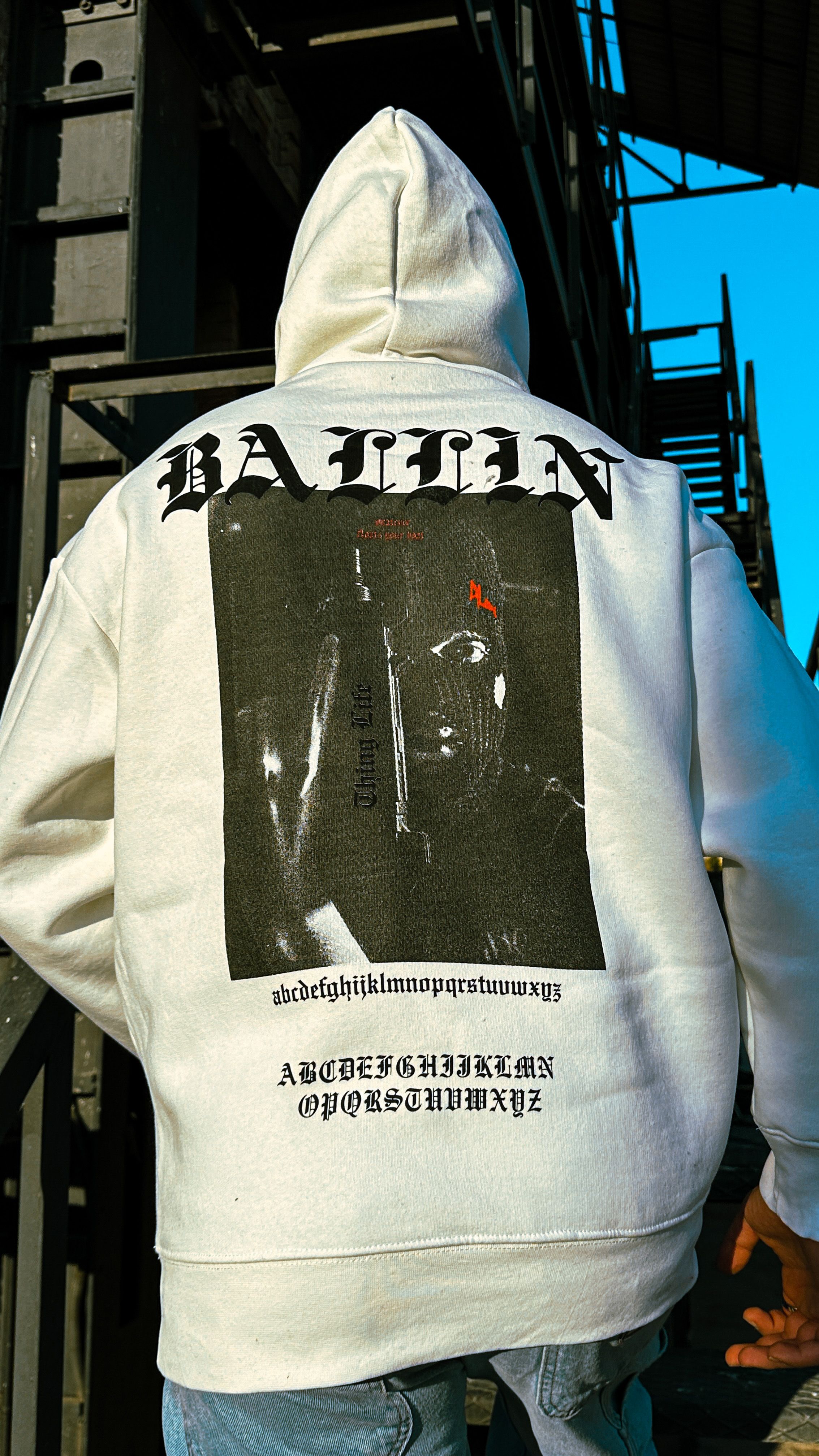 Ballin Baskılı Oversize Hoodie