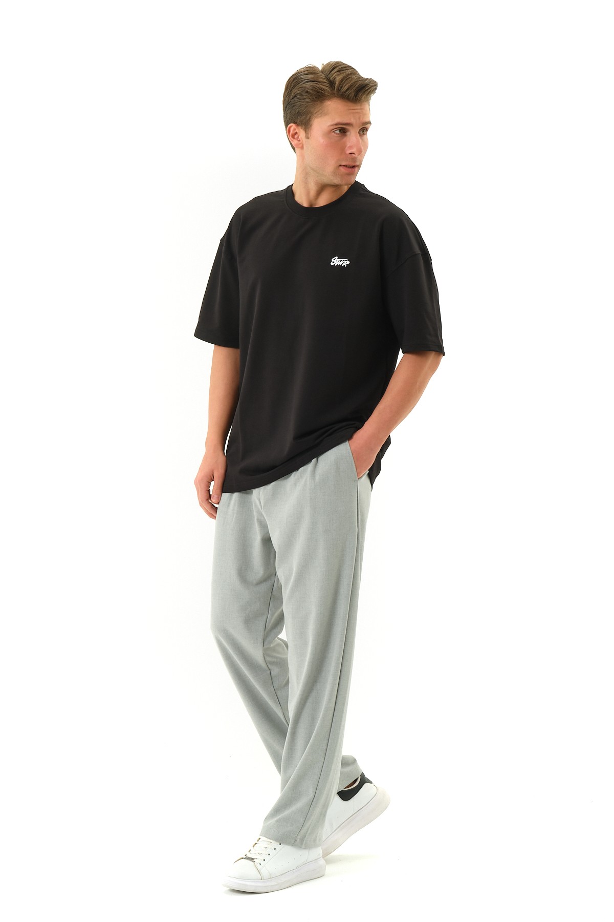 STWD Nakışlı Oversize T-shirt