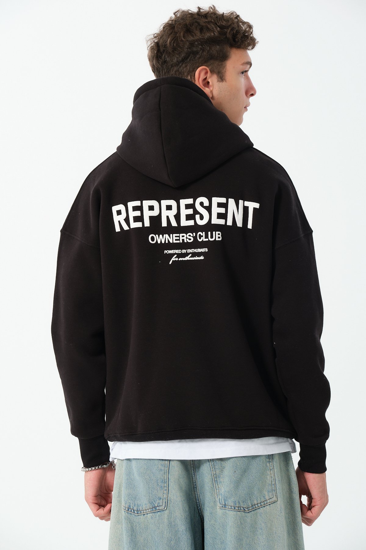 Represent Baskılı Oversize Hoodie