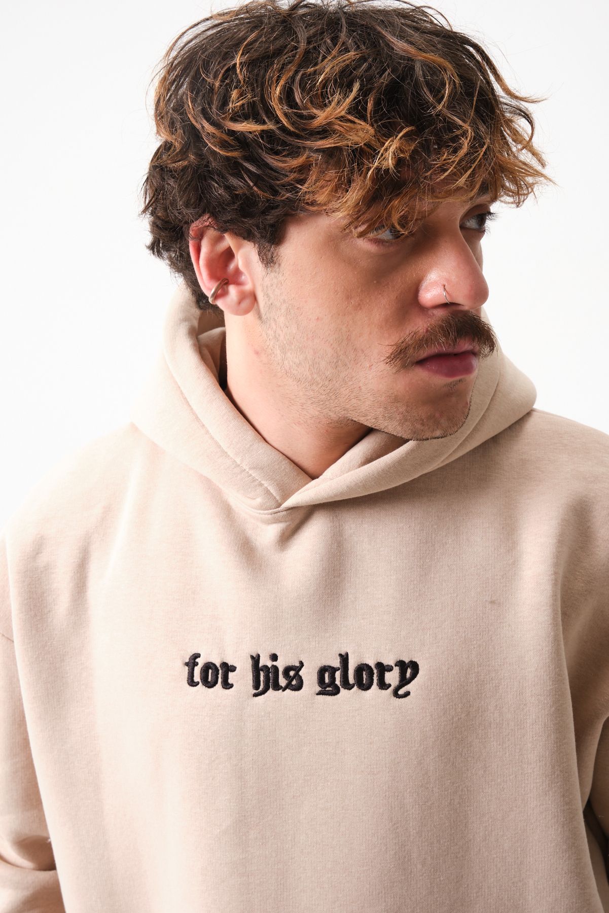 For his Glory Baskılı Oversize Sweatshirt